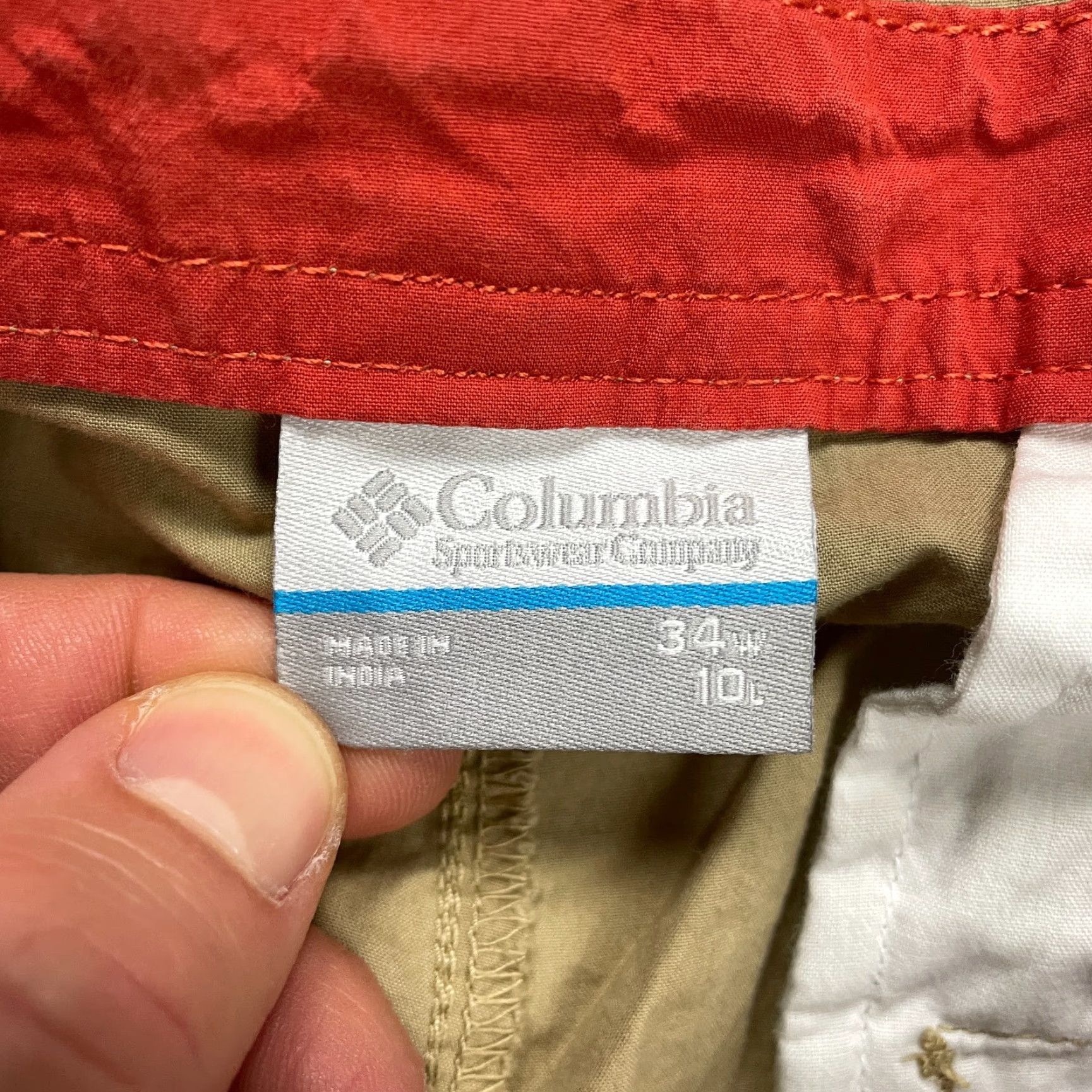 Vintage Columbia Men's Chino Shorts - Regular Fit, Size 34, Brown Cotton Flat Front Casual Outdoor 9" Inseam Size US 34 / EU 50 - 4 Thumbnail