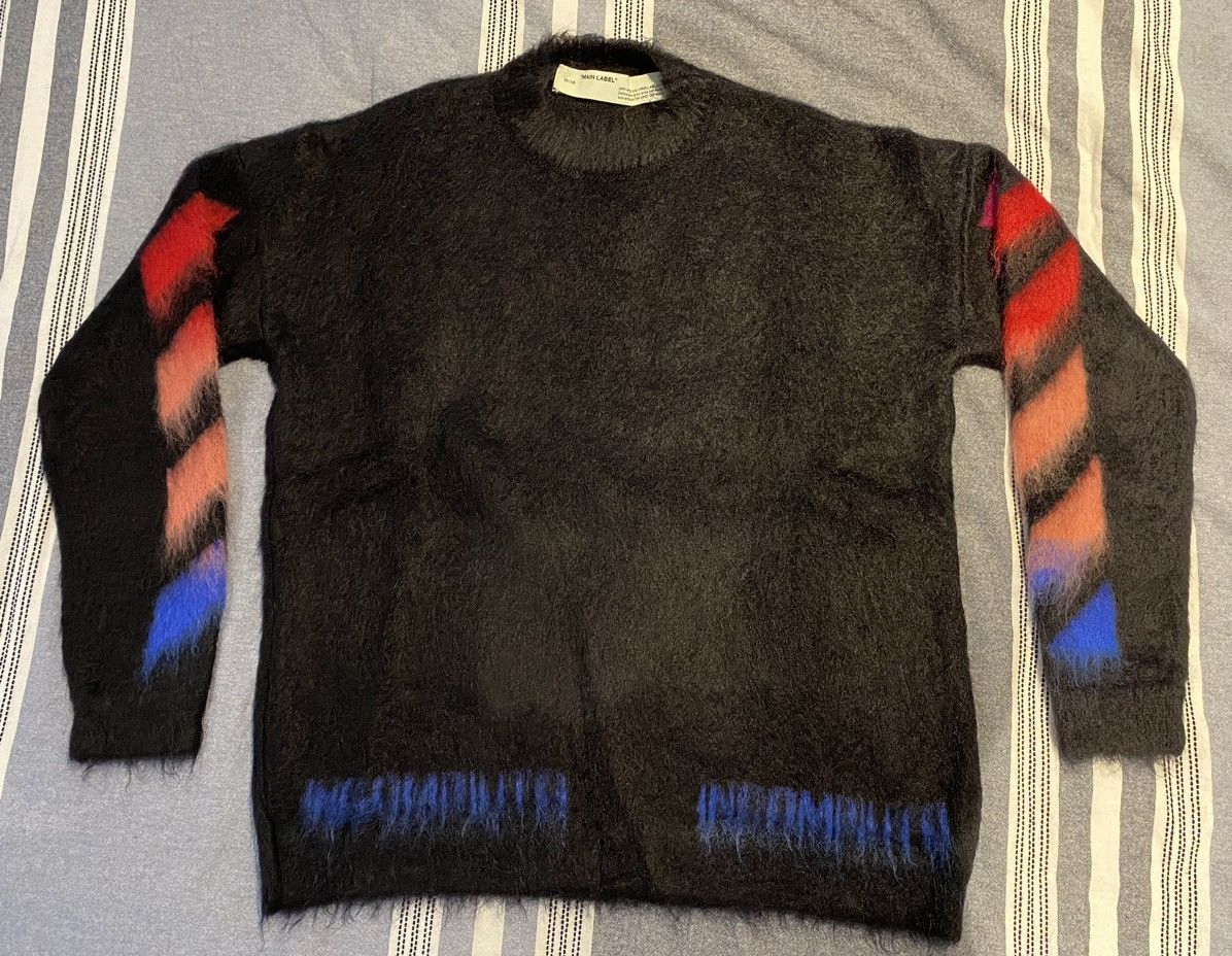 Off-White Black Mohair Diag Sweater (Off-White) Size US S / EU 44-46 / 1 - 1 Thumbnail