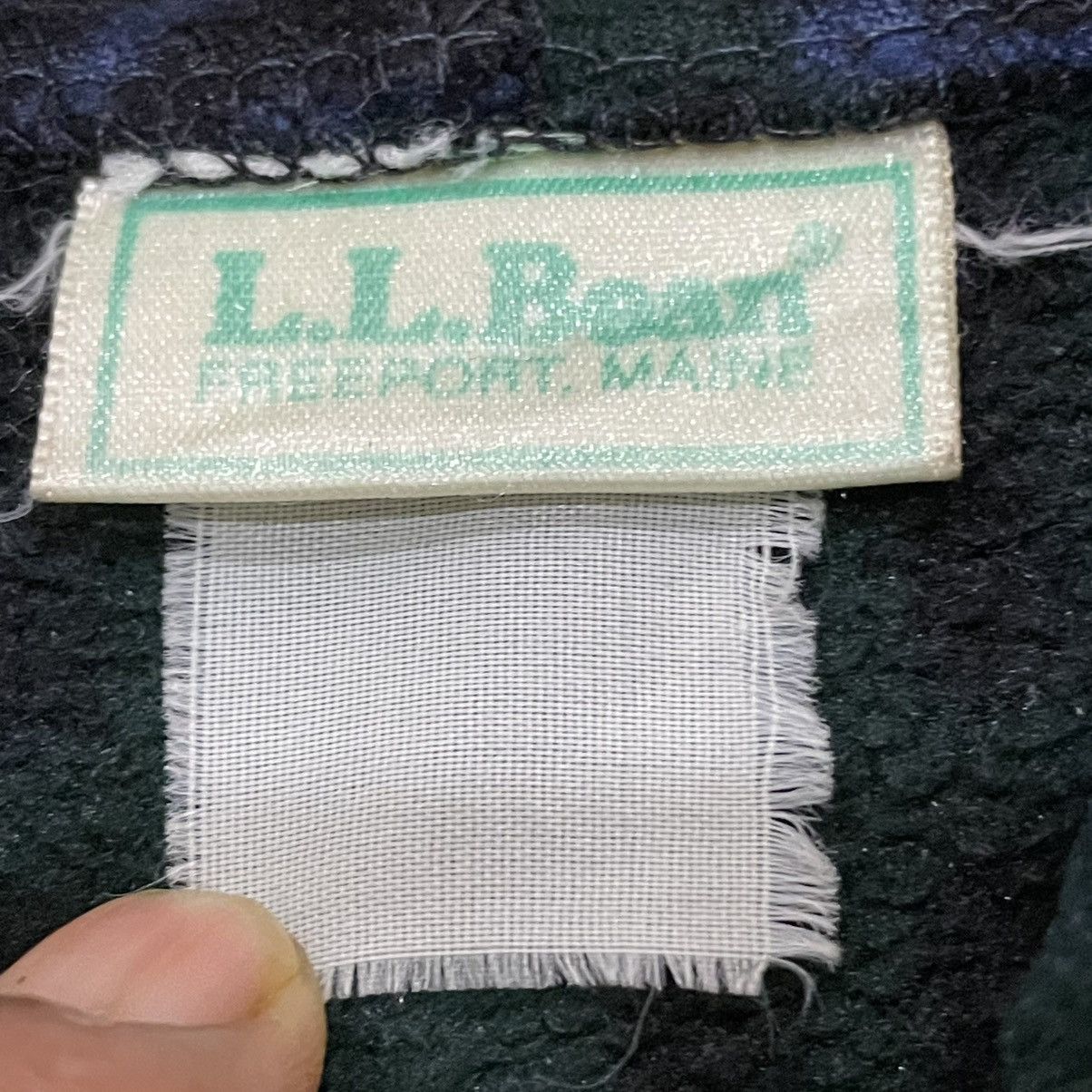 L.L. Bean Vintage 90s L.L. Bean Geometric Fleece Hoodi Size US M / EU 48-50 / 2 - 9 Thumbnail