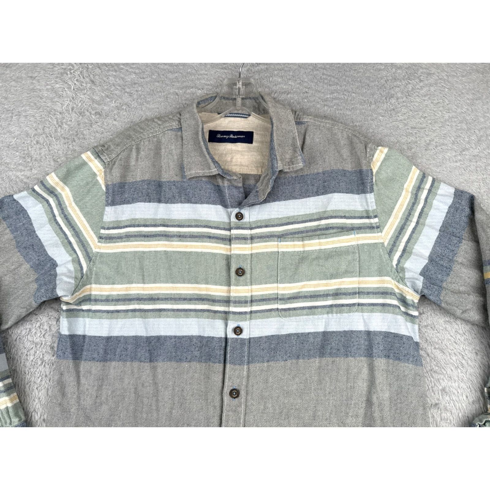 Tommy Bahama Tommy Bahama Shirt Men Medium Gray Blue Stripe Long Sleeve Button-Up Casual, Travel, Resort, Aloha, Beach, Hawaiian Pattern D 0 Size US M / EU 48-50 / 2 - 4 Thumbnail