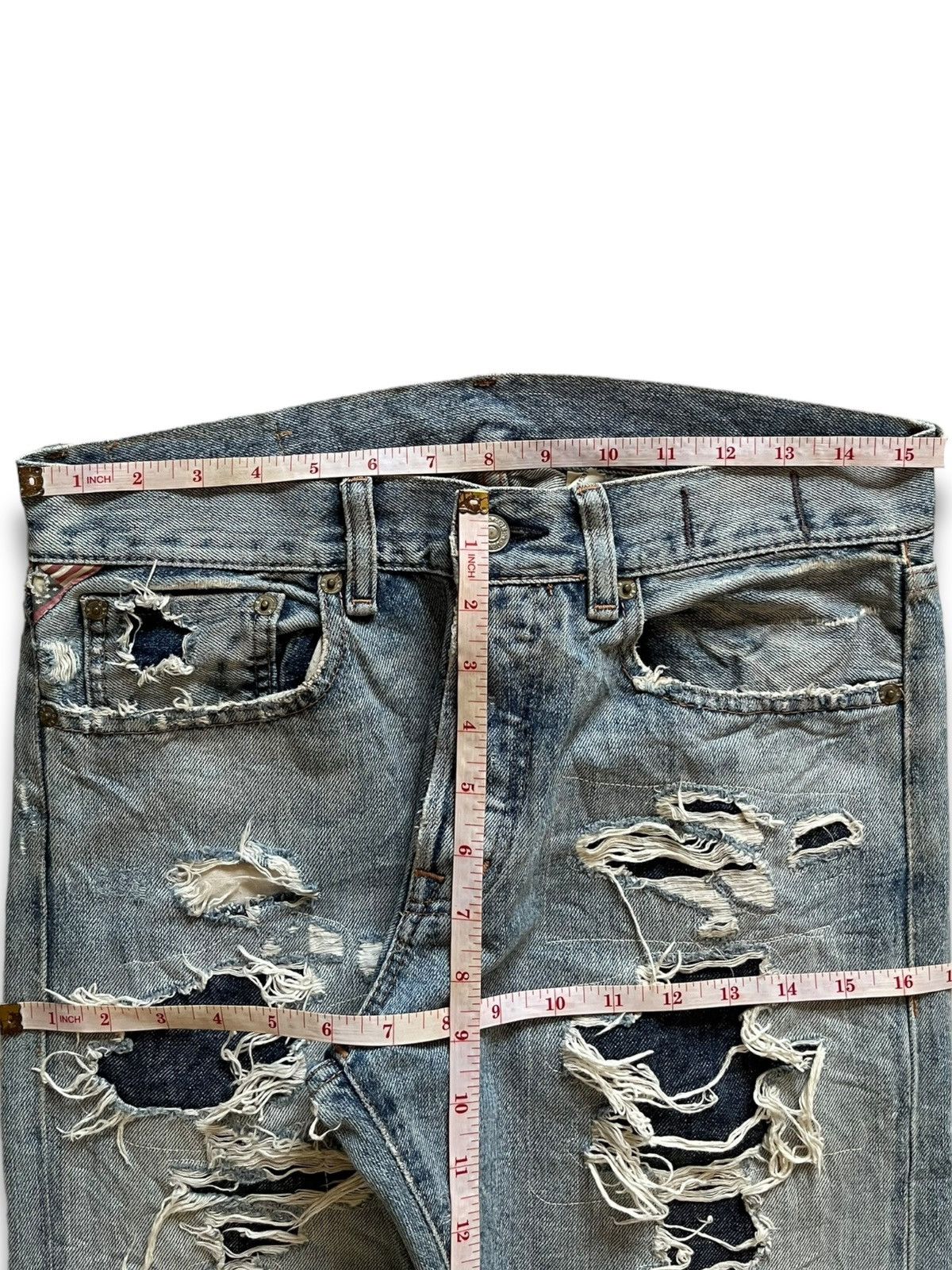 Denim & Supply Ralph Lauren Vintage D&S Ralph Lauren Bartacks Patches Distressed Jeans Size US 31 - 11 Thumbnail