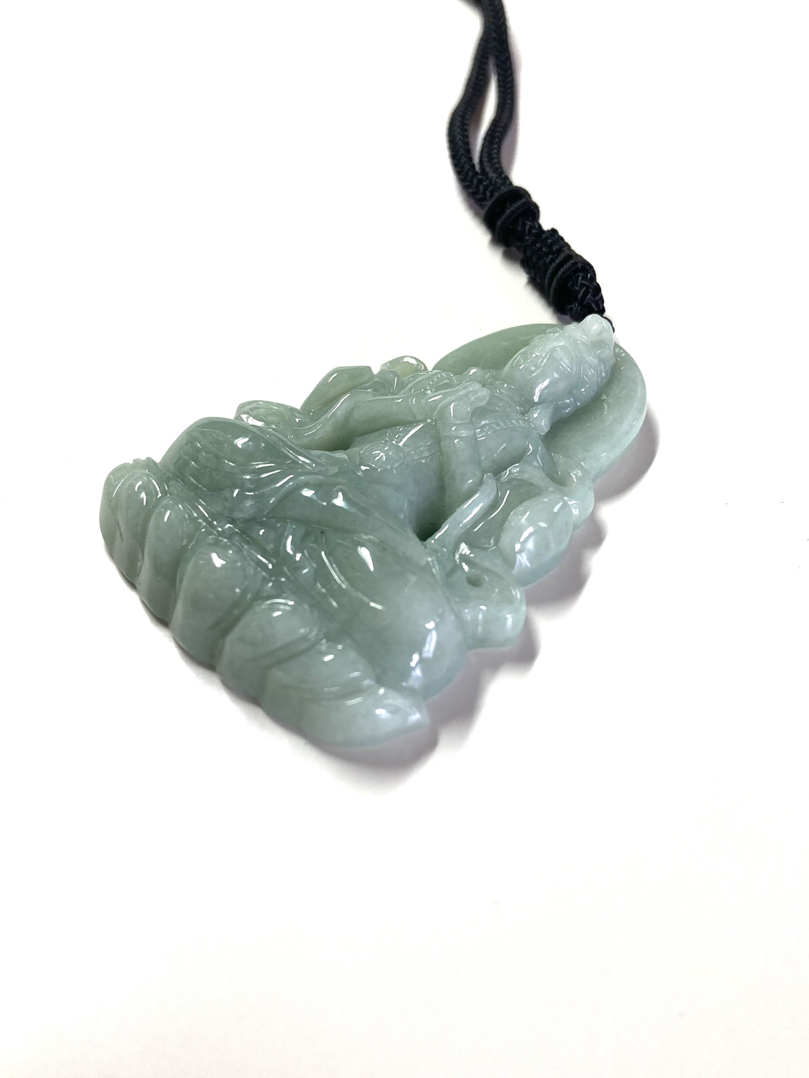 Other 60015 Certified Jadeite jade Green Kwan Yin Pendant Size ONE SIZE - 6 Thumbnail