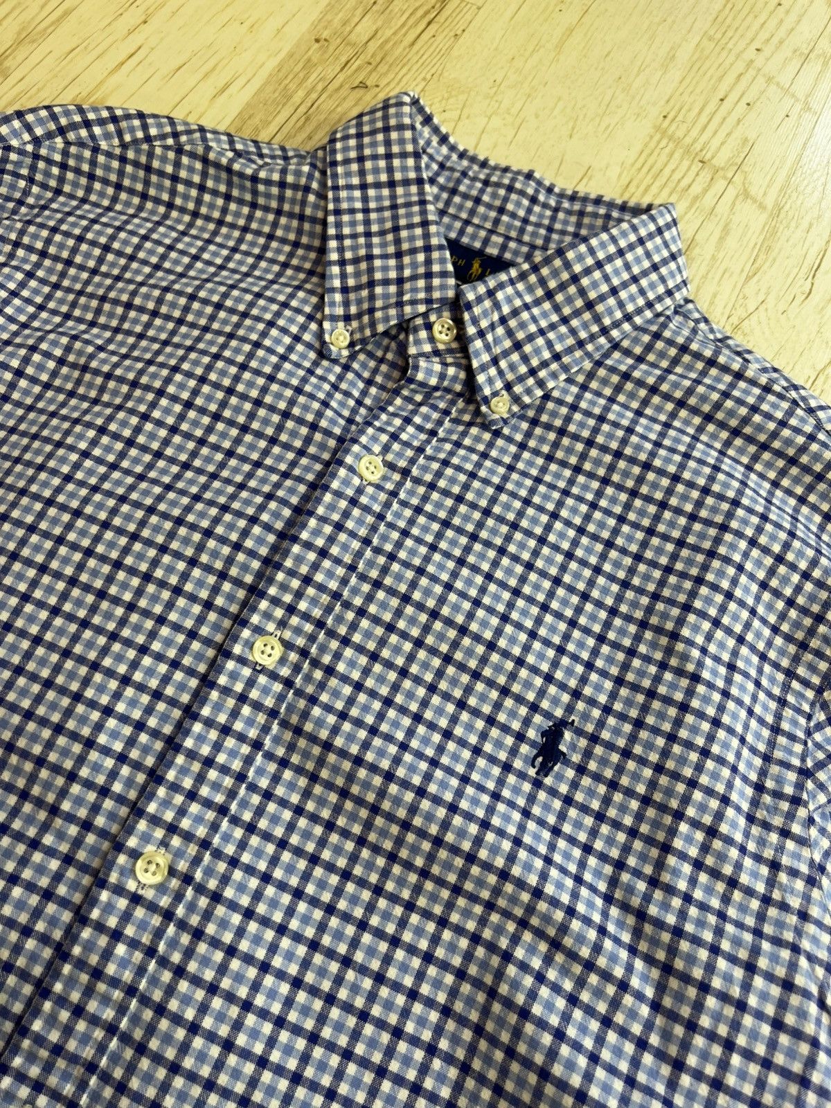 Ralph Lauren Ralph Lauren Slim Fit Stretch Oxford Plaid Shirt Blue Check Size US XL / EU 56 / 4 - 1 Thumbnail