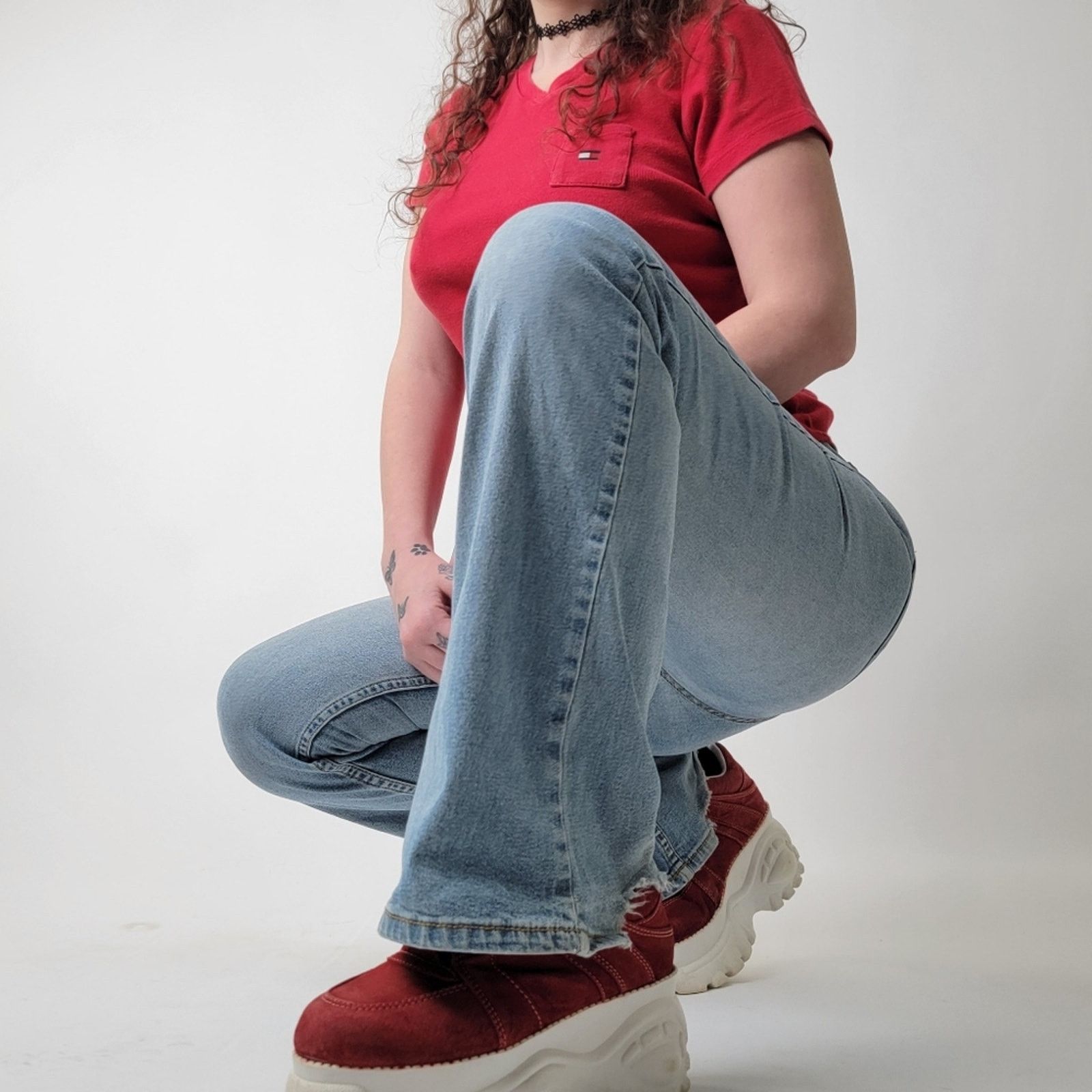 Vintage Vintage Y2K Flare low rise light wash Paris Blues Jeans - 9 Size 29" - 4 Thumbnail
