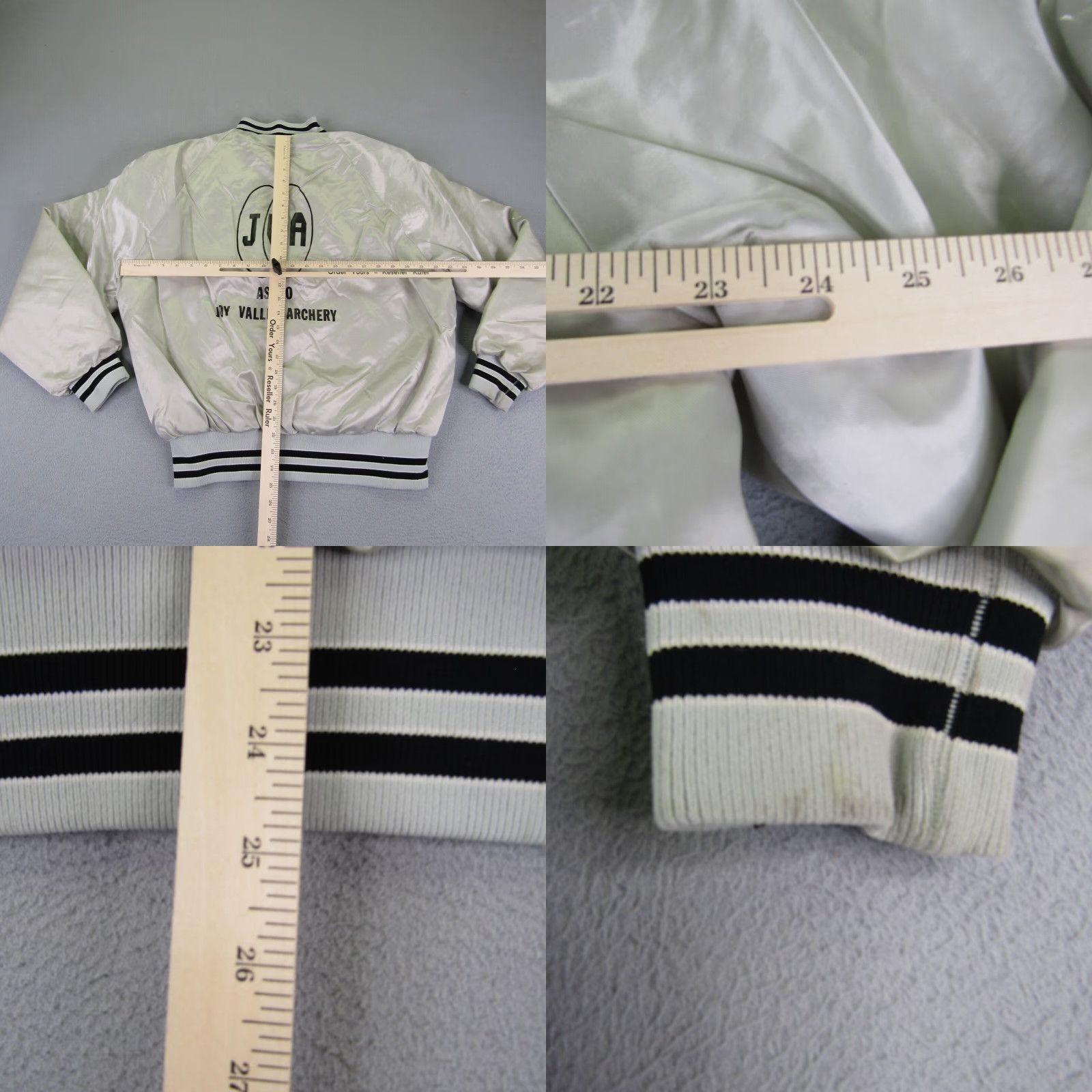 Dunbrooke VINTAGE Dunbrooke Jacket Mens Large Gray Satin Bomber Jacket 90s Classic Outdoor Pockets Lined Snap Fabric Satin Nylon Logo 1960s? Size US L / EU 52-54 / 3 - 8 Thumbnail