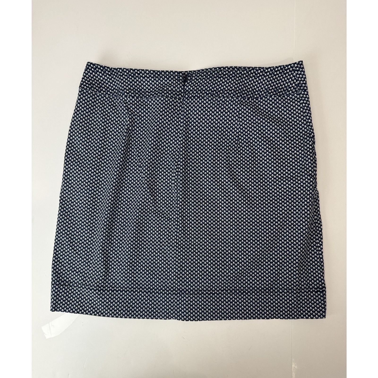 Talbots Talbots Petites 14P Navy Print Stretch Skirt Classic Preppy Size 34" / US 12 / IT 48 - 2 Thumbnail
