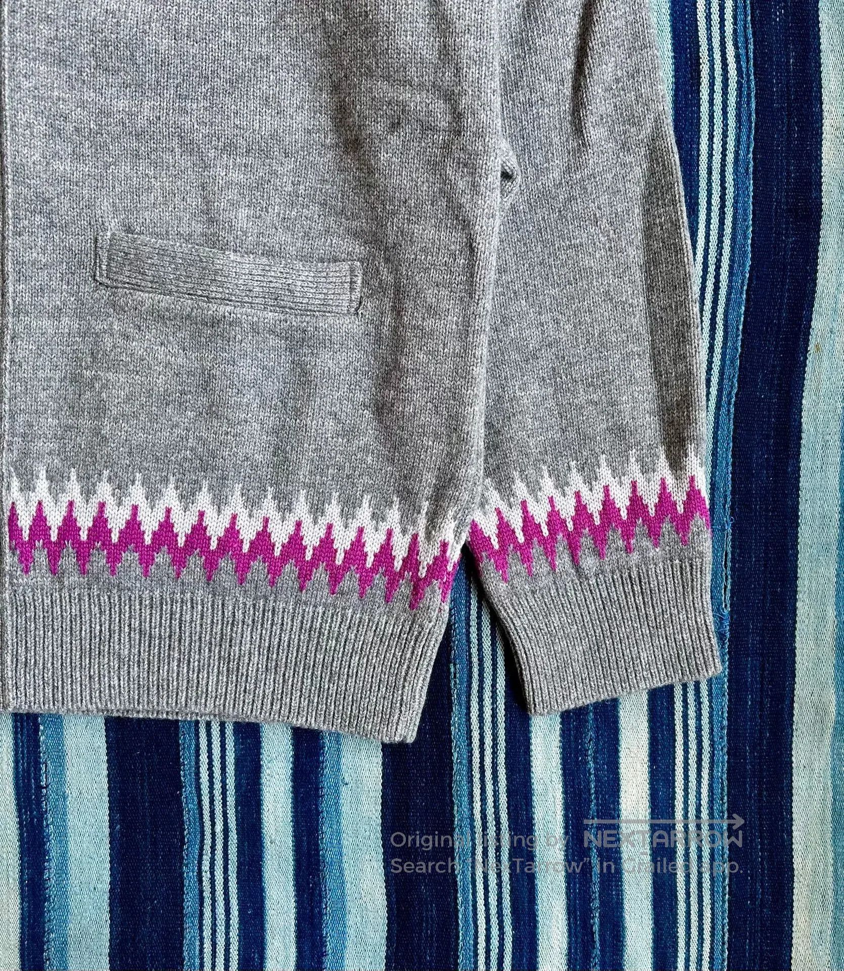 KUON kuon zig-zag dyed cardigan wool blend. Size US L / EU 52-54 / 3 - 6 Thumbnail