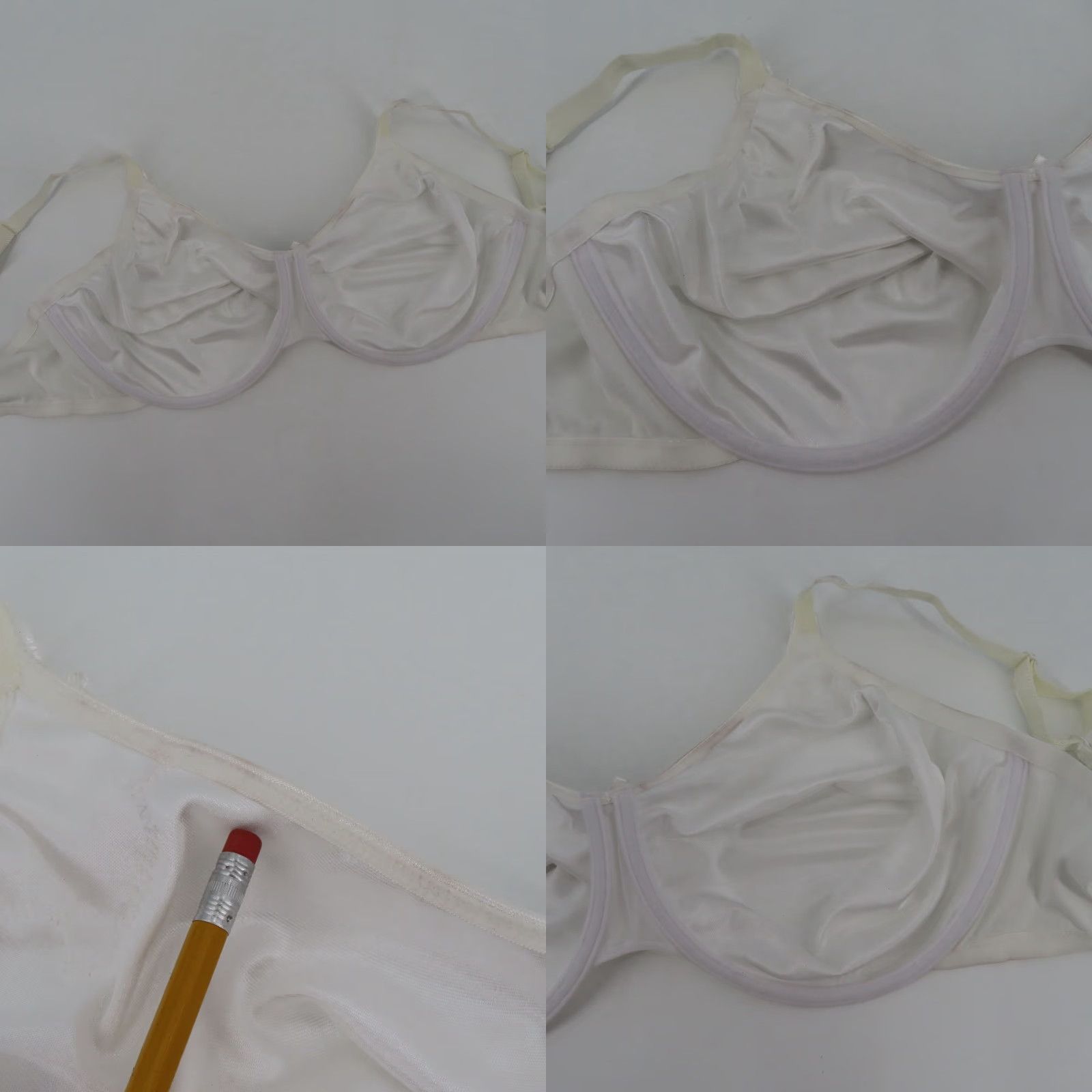 Vintage Enchanted Bra 44DD Minimizer Underwire Unlined White 537111 Size ONE SIZE - 8 Thumbnail