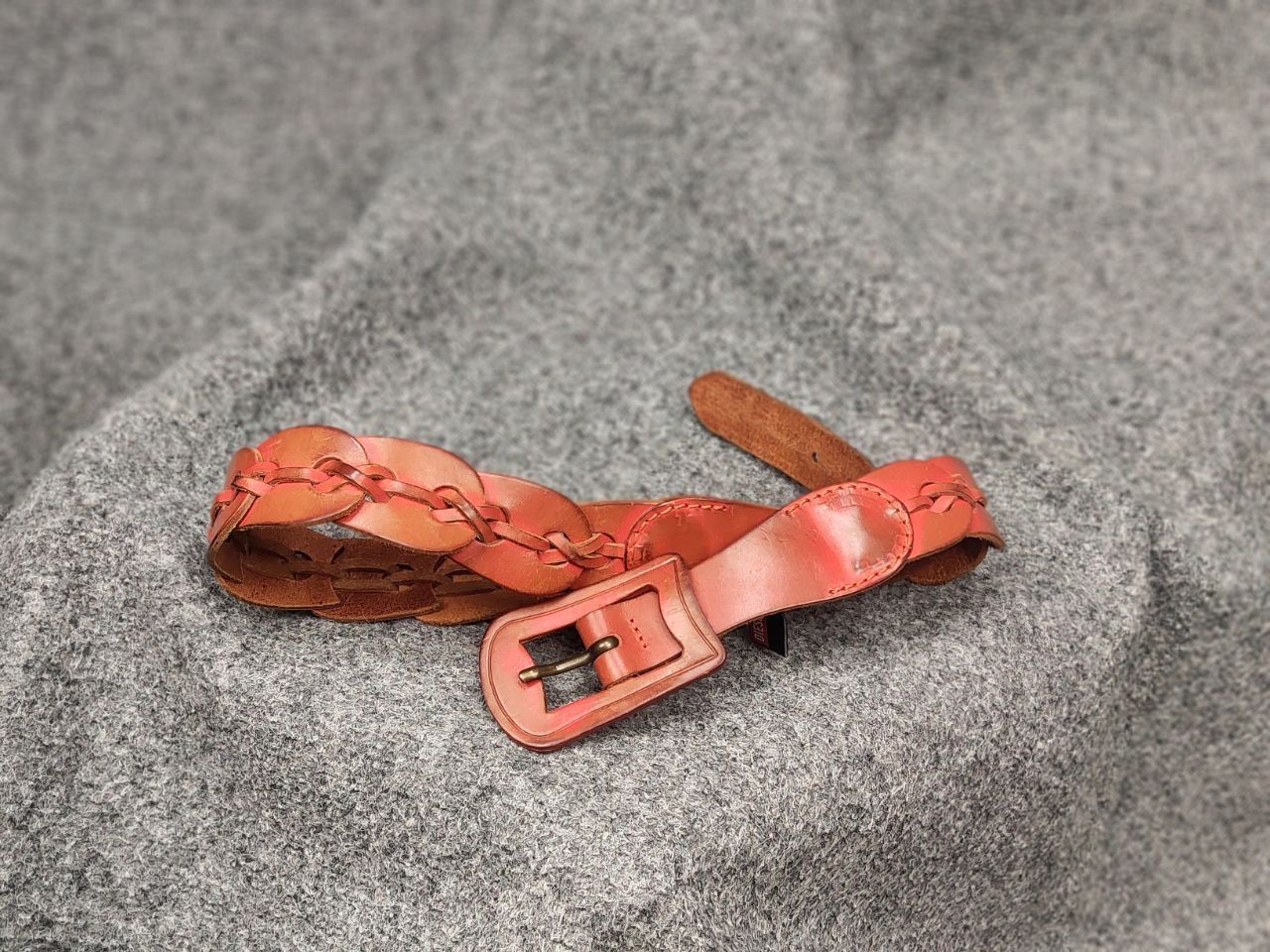 Diesel Vintage Diesel Brown Leather Braided Orange belt Y2K Style Size ONE SIZE - 4 Thumbnail