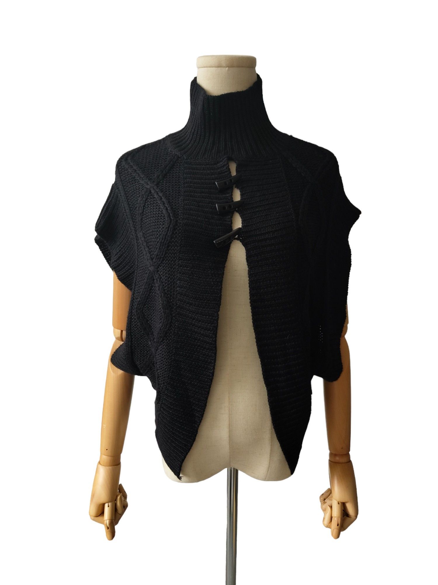 Stella McCartney Black Knitted Vest With High Collar And 3 Toggles Buttons Size S / US 4 / IT 40 - 3 Thumbnail
