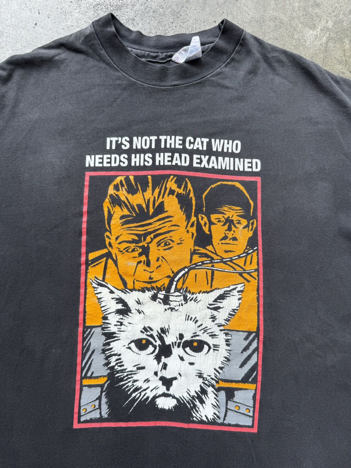 Vintage ‘90s Not The Cat PETA Vintage Art Tee Shirt Haring Size US L / EU 52-54 / 3 - 3 Thumbnail