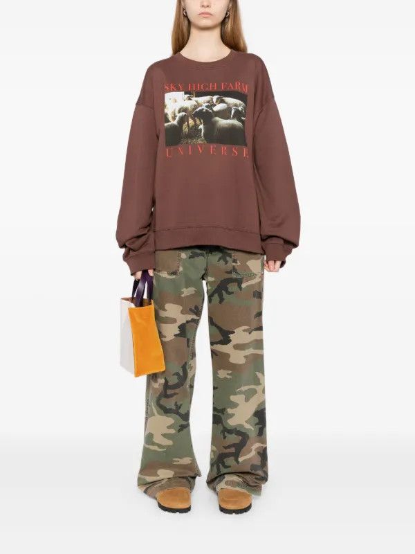 Sky High Farm Workwear SHF Universe Sheep Crewneck Brown Size US M / EU 48-50 / 2 - 2 Thumbnail