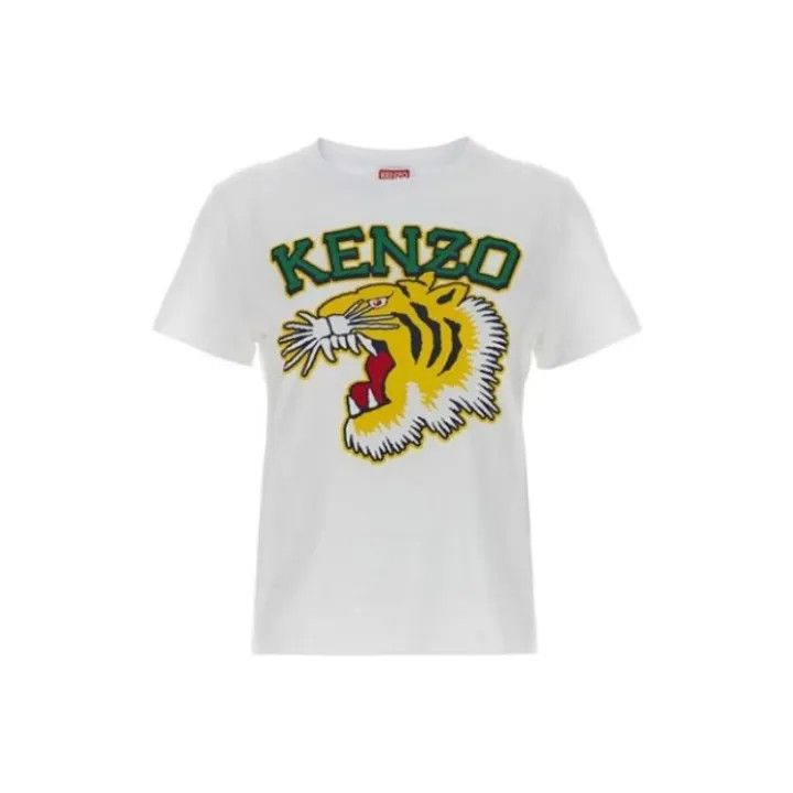 Kenzo Kenzo Women's Loose-Fit Tiger Print T-Shirt 0079 Size M / US 6-8 / IT 42-44 - 1 Thumbnail