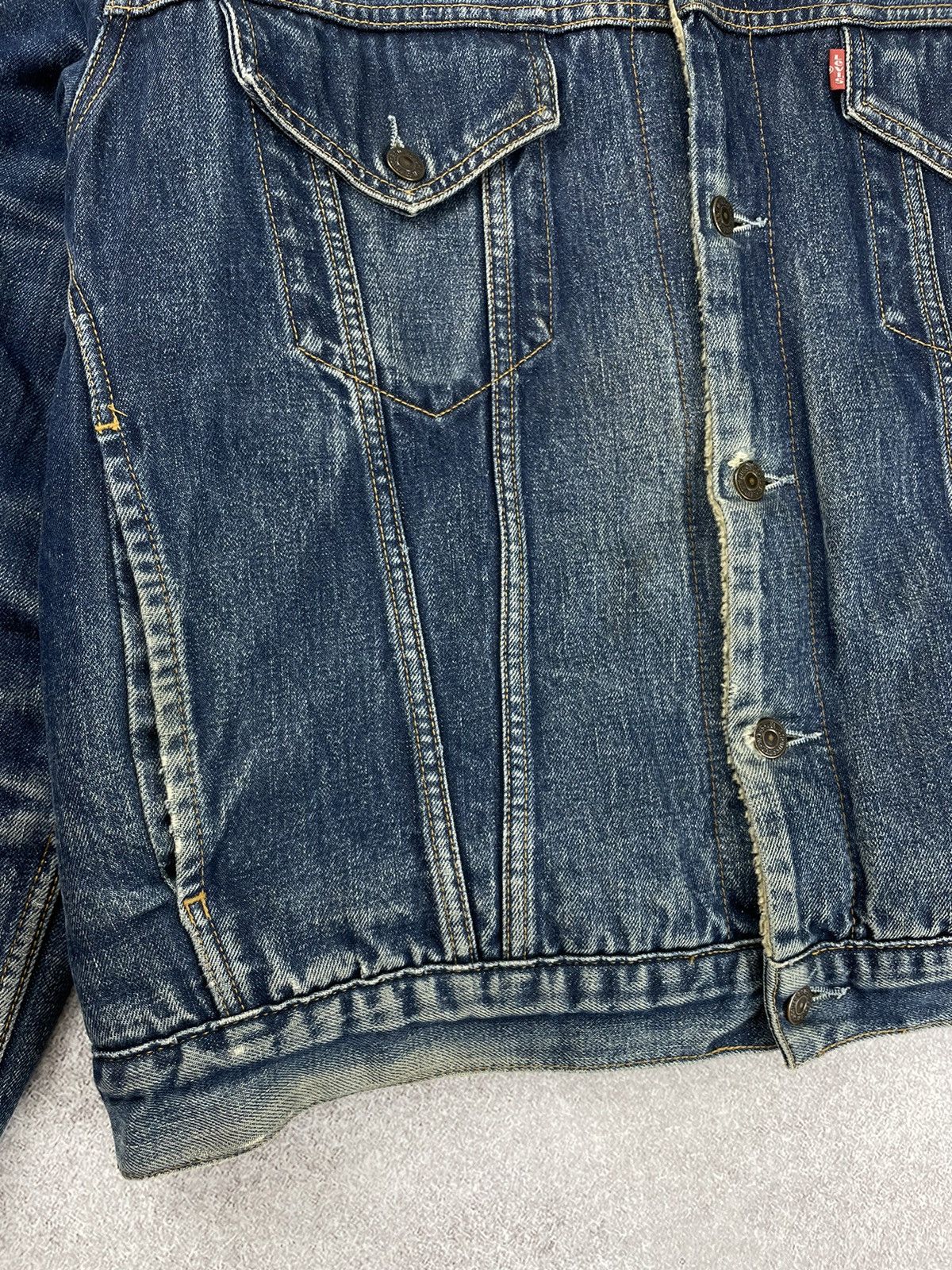 Levi's × Levi's Vintage Clothing × Vintage Vintage Levis Distressed Denim Jacket Sherpa Size US XXL / EU 58 / 5 - 6 Thumbnail