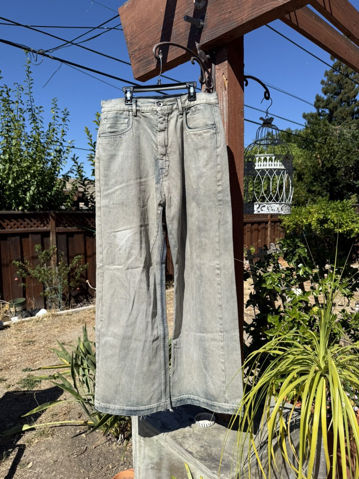 Rick Owens Grey Lightwash Geth Denim Jeans