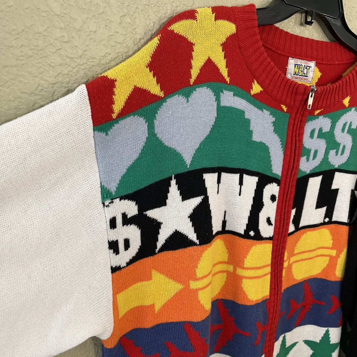 Walter Van Beirendonck W&LT Walter Van Beirendock 90's Logo Knit Zip Sweater Size US L / EU 52-54 / 3 - 5 Thumbnail