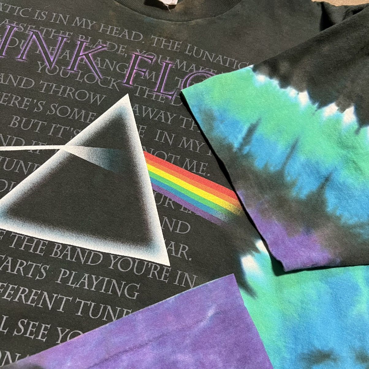 Liquid Blue Vintage Pink Floyd Dark Side of Moon Liquid Blue Tie Dye Size US M / EU 48-50 / 2 - 9 Thumbnail