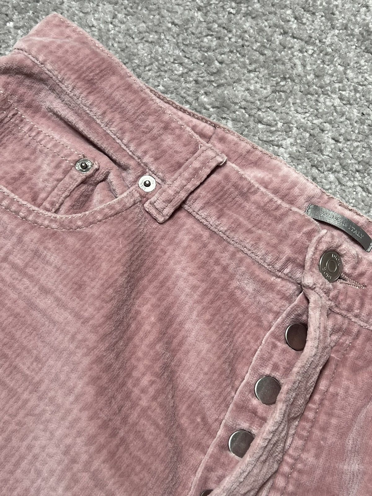 Dior SAMPLE Christian Dior Couture Velvet Pink Cropped Pants Size US 31 - 8 Thumbnail