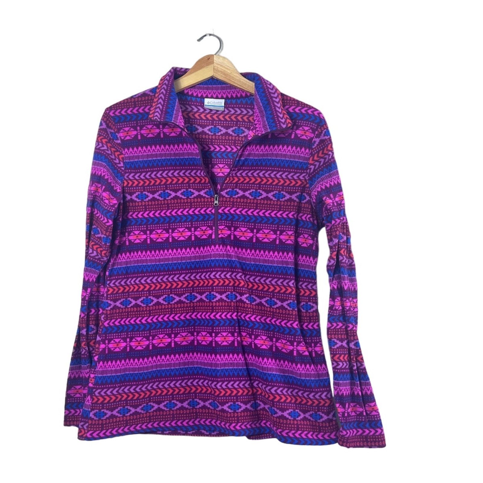 Columbia Women's Fair Isle Purple Columbia Pullover Sweater L Size L / US 10 / IT 46 - 1 Thumbnail