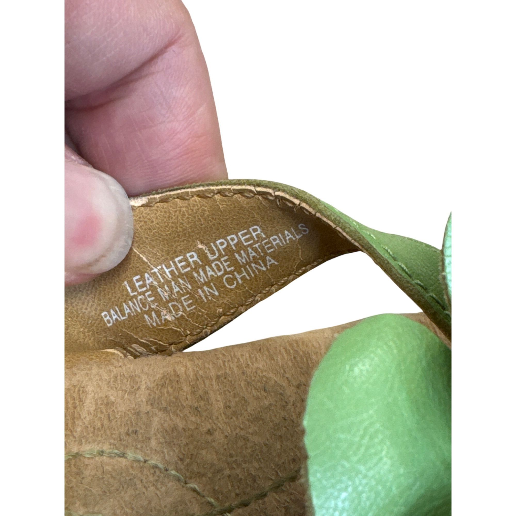 Boc B.O.C Womens Green Beige Leather Floral Slip-On Sandals Size Size US 9 / IT 39 - 8 Thumbnail