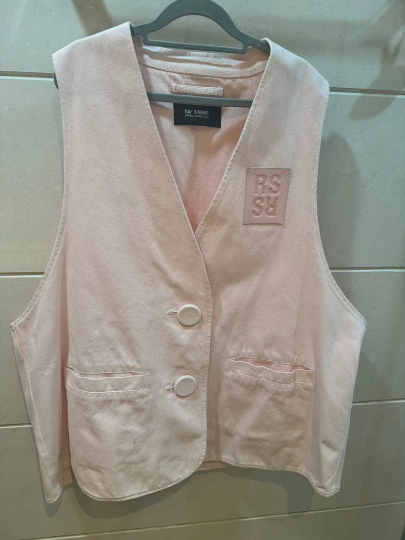 Raf Simons Raf Simons Pink Denim Button Vest - dmc Size US M / EU 48-50 / 2 - 1 Thumbnail