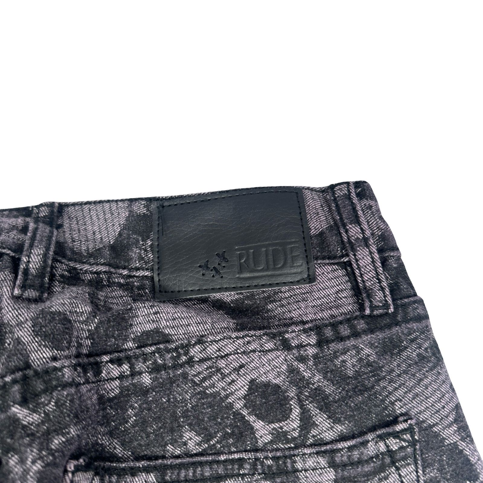 Rude Xxx Rude Skull AOP Skinny Jeans Men 30x32 Black Denim Dark Size US 30 / EU 46 - 6 Thumbnail
