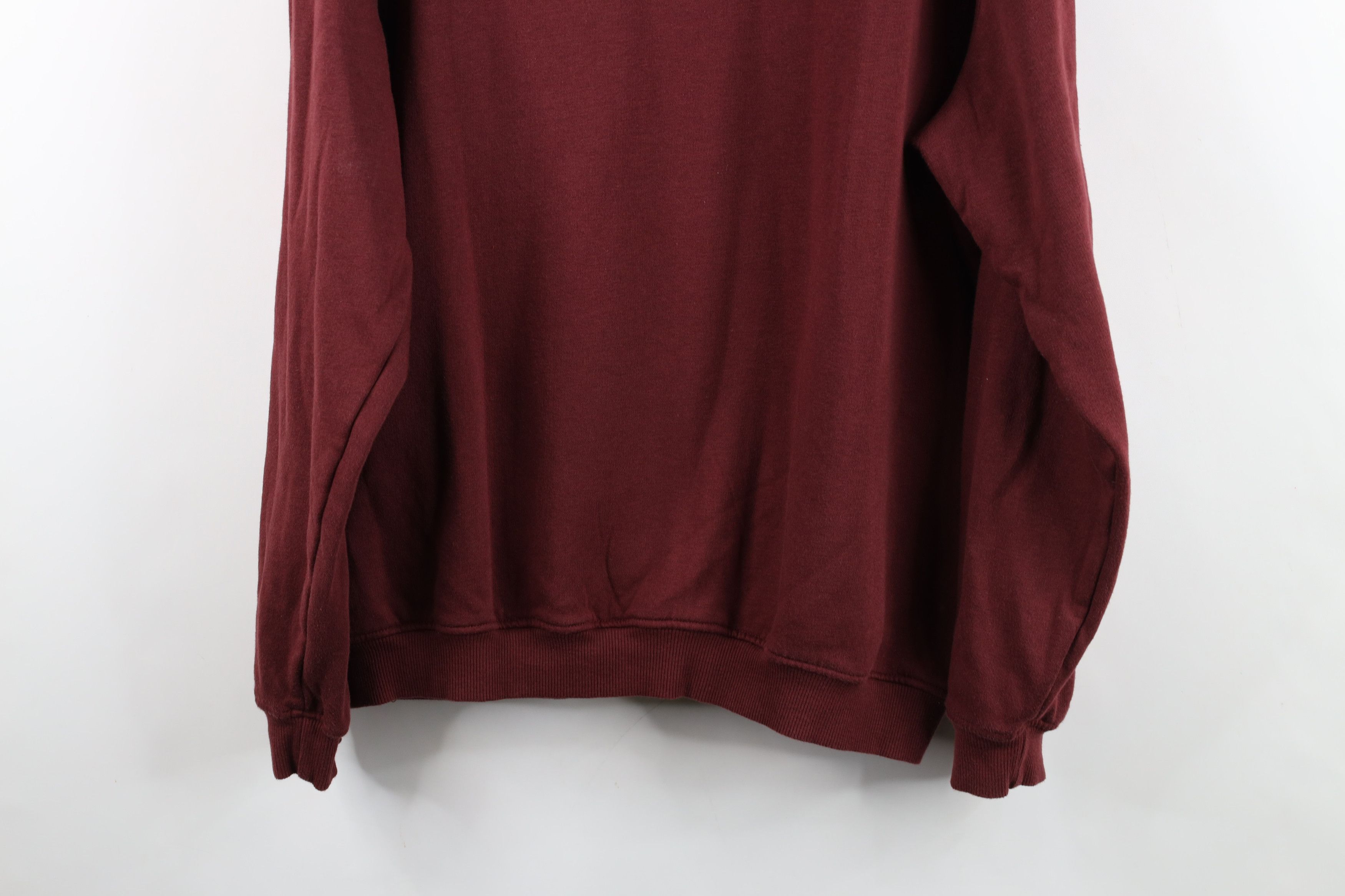 Vintage Vintage 90s Streetwear Pullover Collared Sweatshirt Burgundy Size US L / EU 52-54 / 3 - 11 Thumbnail