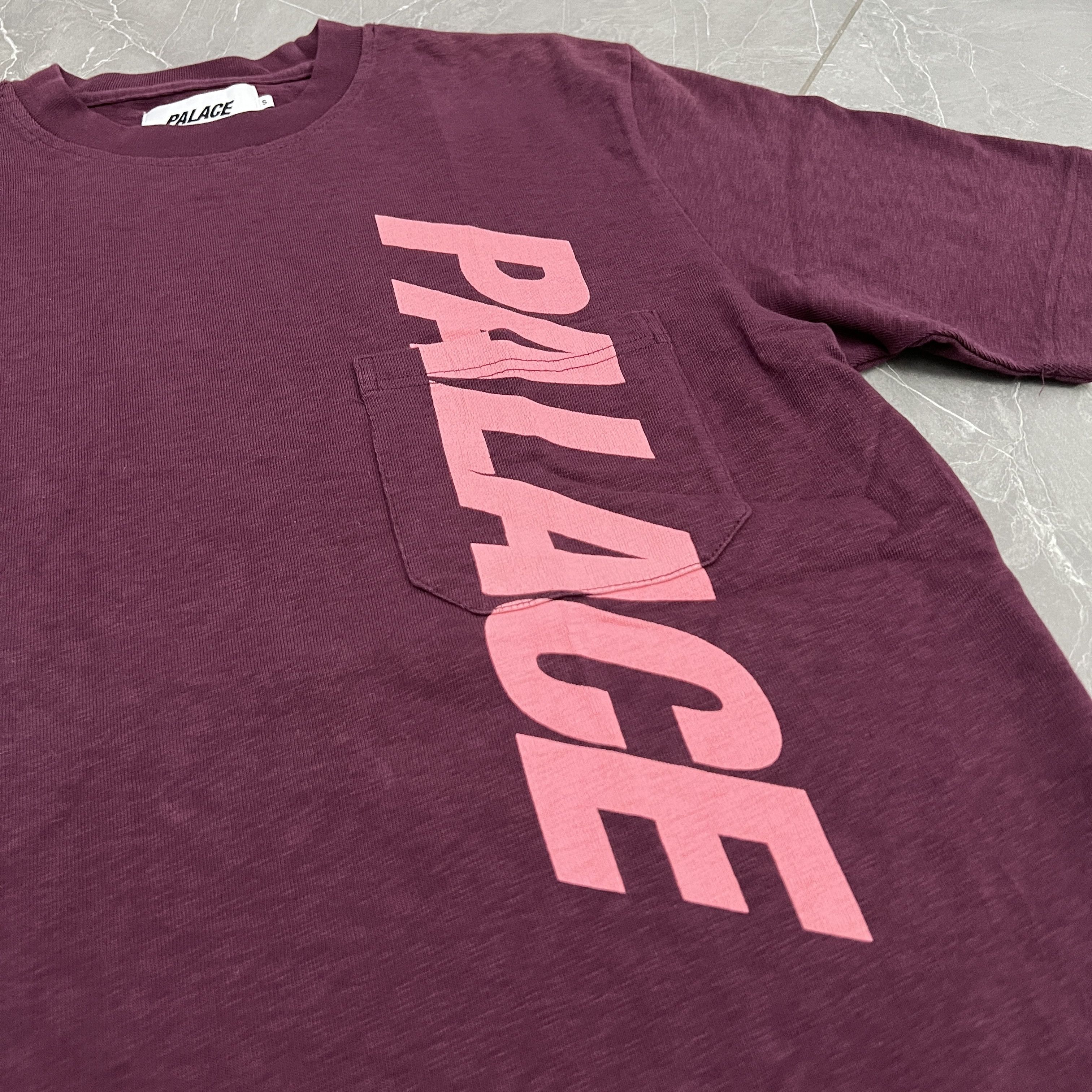 Palace Palace P-Sub Pocket Burgundy Tee Diagonal Logo SS21 Size US S / EU 44-46 / 1 - 2 Thumbnail