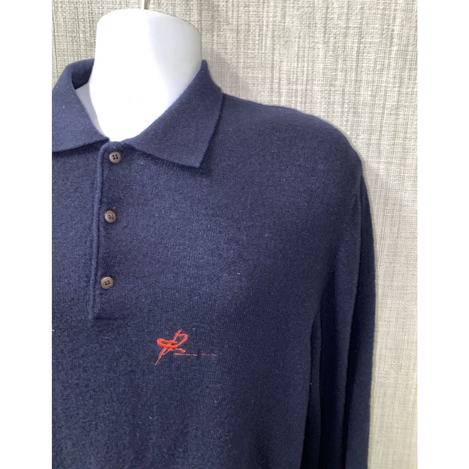 Vintage VINTAGE Mister Lull Mens Blue Wool Italian Made Henley Style Sweater XL Size US XL / EU 56 / 4 - 2 Thumbnail