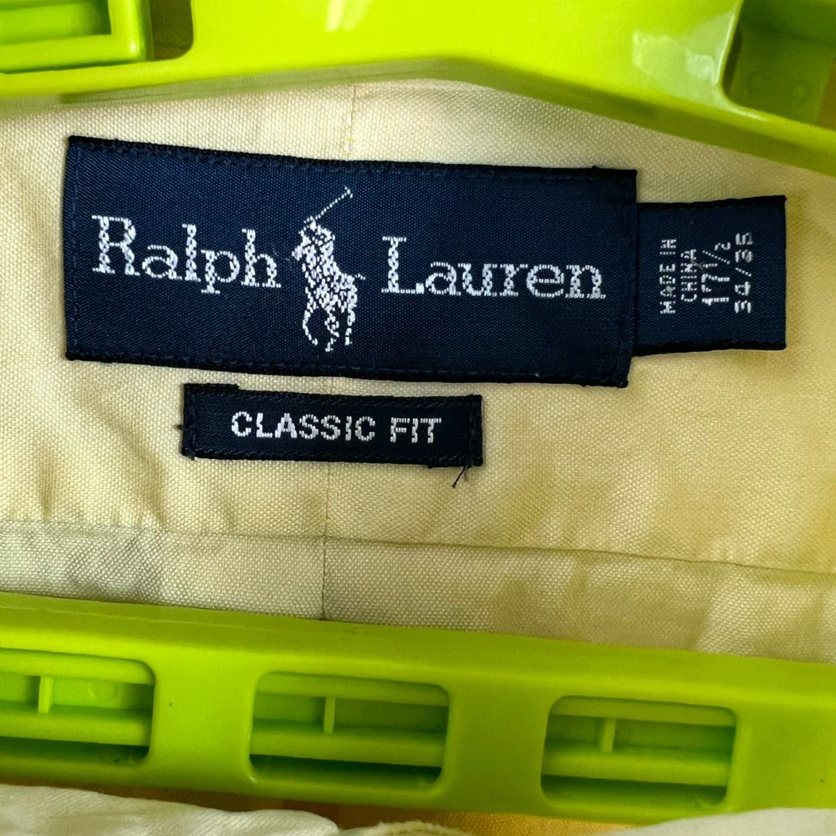 Ralph Lauren Ralph Lauren Button-Down Shirt Adult 17.5 Yellow Long Sleeve Classic Fit Mens Size US XL / EU 56 / 4 - 4 Thumbnail