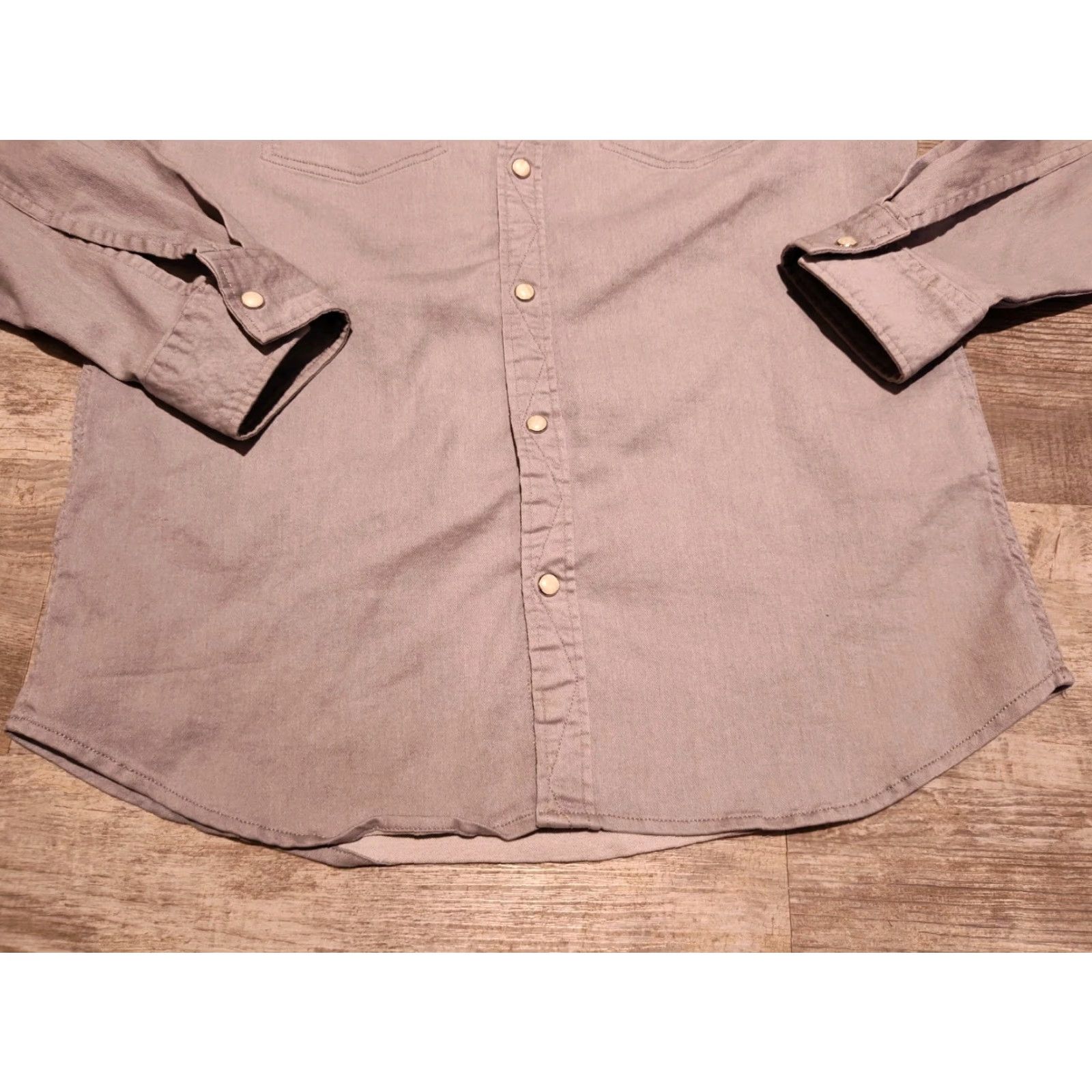 G-Star VINTAGE G-Star Raw Men's Western Shirt Long Sleeve Pearl Snap Button-Up Cotton Gray M/L Boys Size US M / EU 48-50 / 2 - 3 Thumbnail