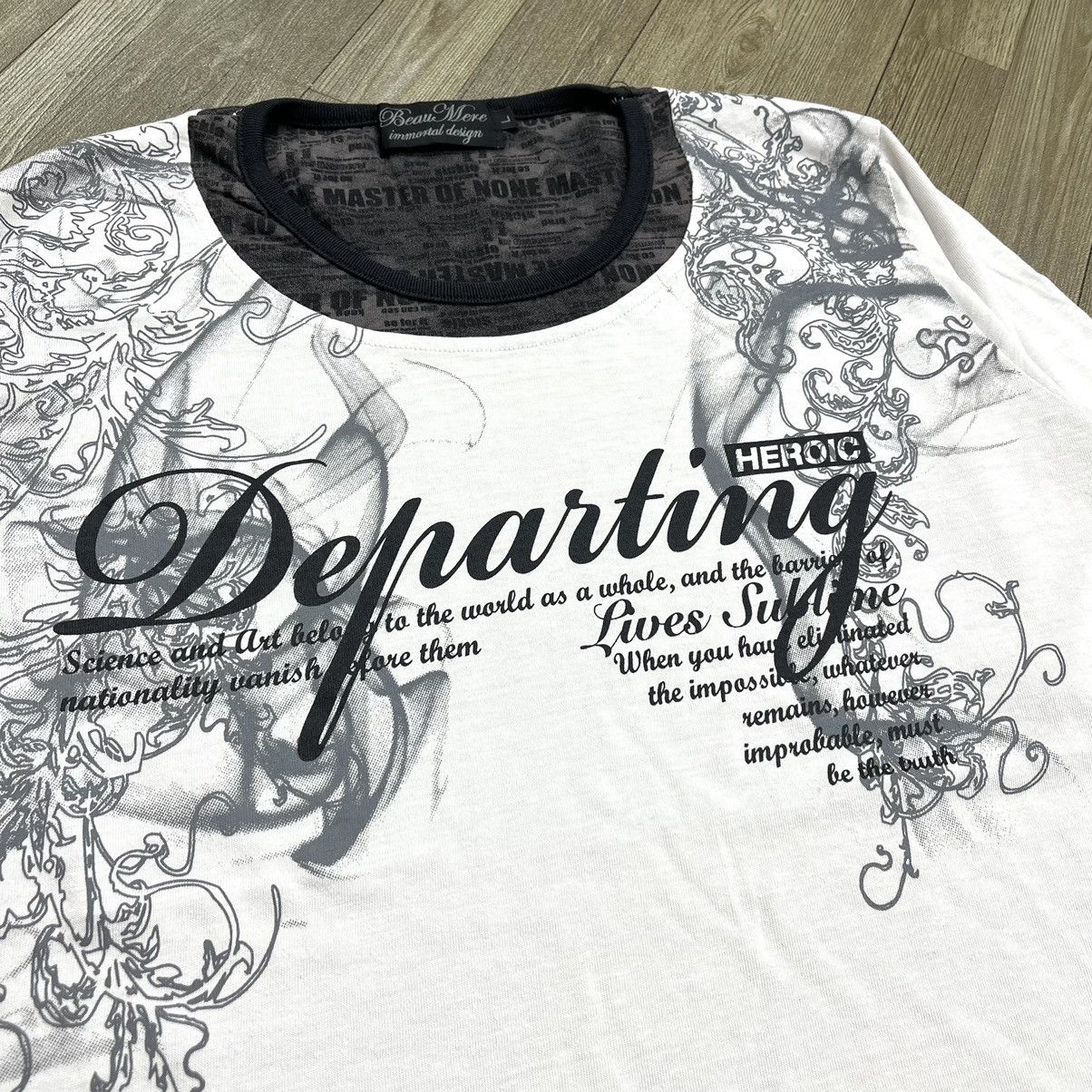 If Six Was Nine × Japanese Brand × Le Grande Bleu (L.G.B.) Y2K Beaumere Poem Skulls Punk Grunge Reglan Tee Ifsixwasnine Size US L / EU 52-54 / 3 - 4 Thumbnail