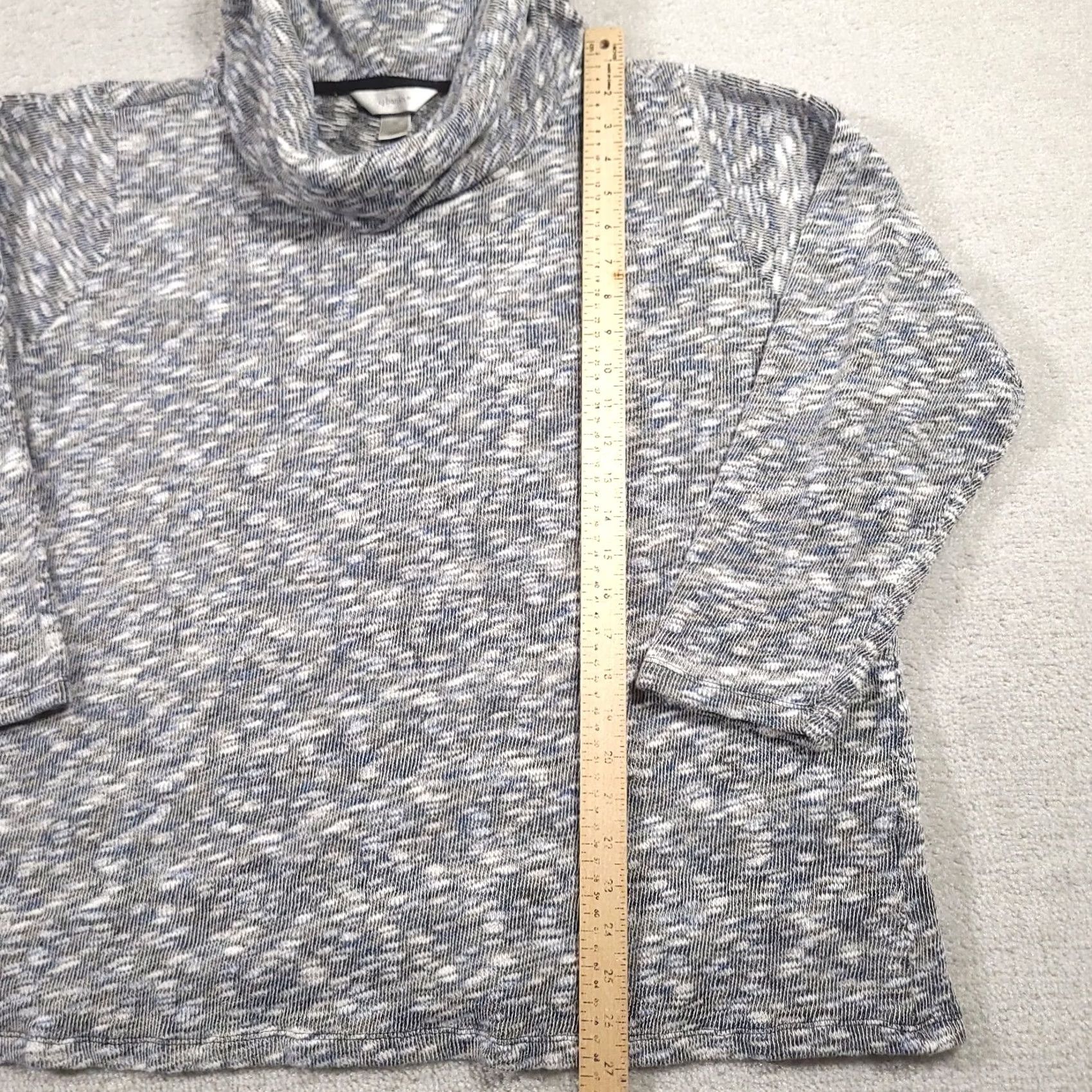 Vintage CJ Banks Sweater Size 2X Blue Black White Cowl Neck Size XXL / US 16-18 / IT 52-54 - 5 Thumbnail