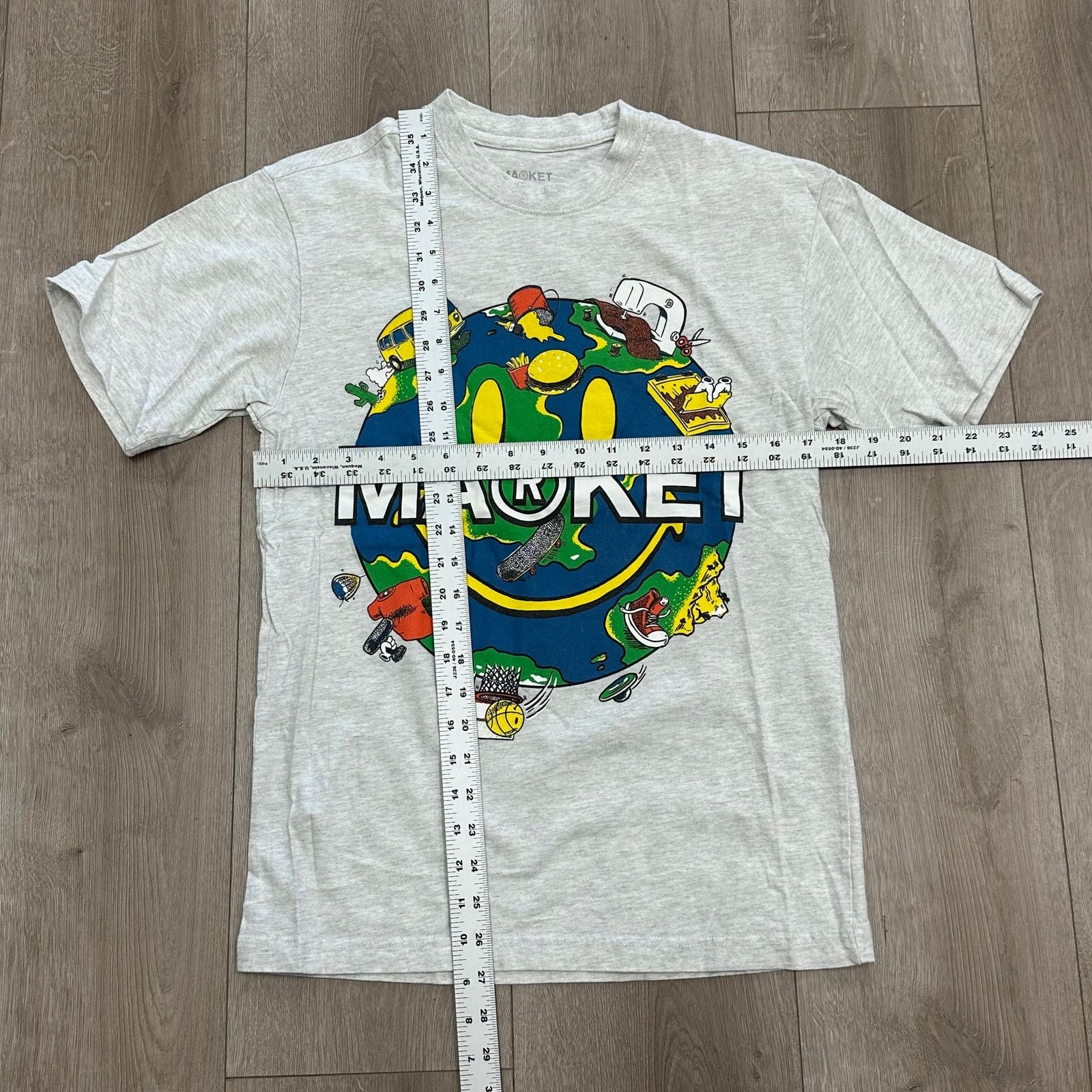 Market MARKET brand Earth Smiley graphic Tee T Shirt Size Small Size US S / EU 44-46 / 1 - 4 Thumbnail