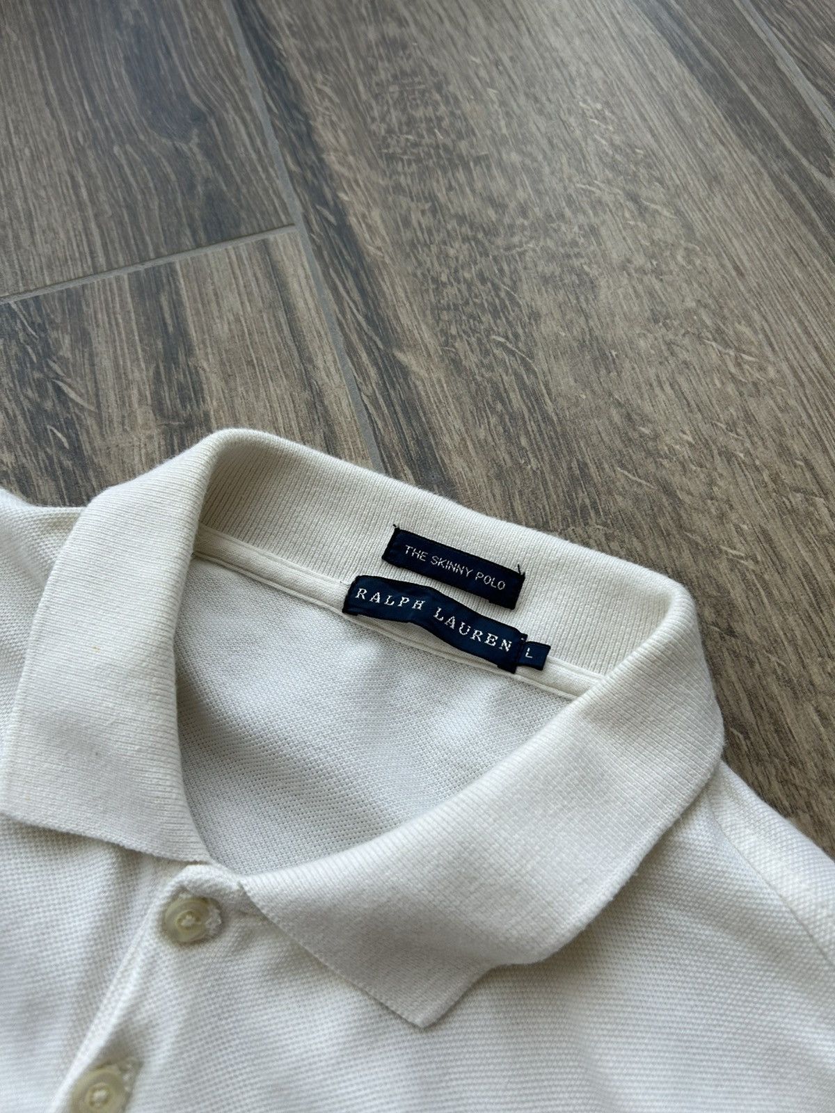 Polo Ralph Lauren × Vintage Polo Ralph Lauren Skinny Polo big pony long-sleeve Size L / US 10 / IT 46 - 3 Thumbnail