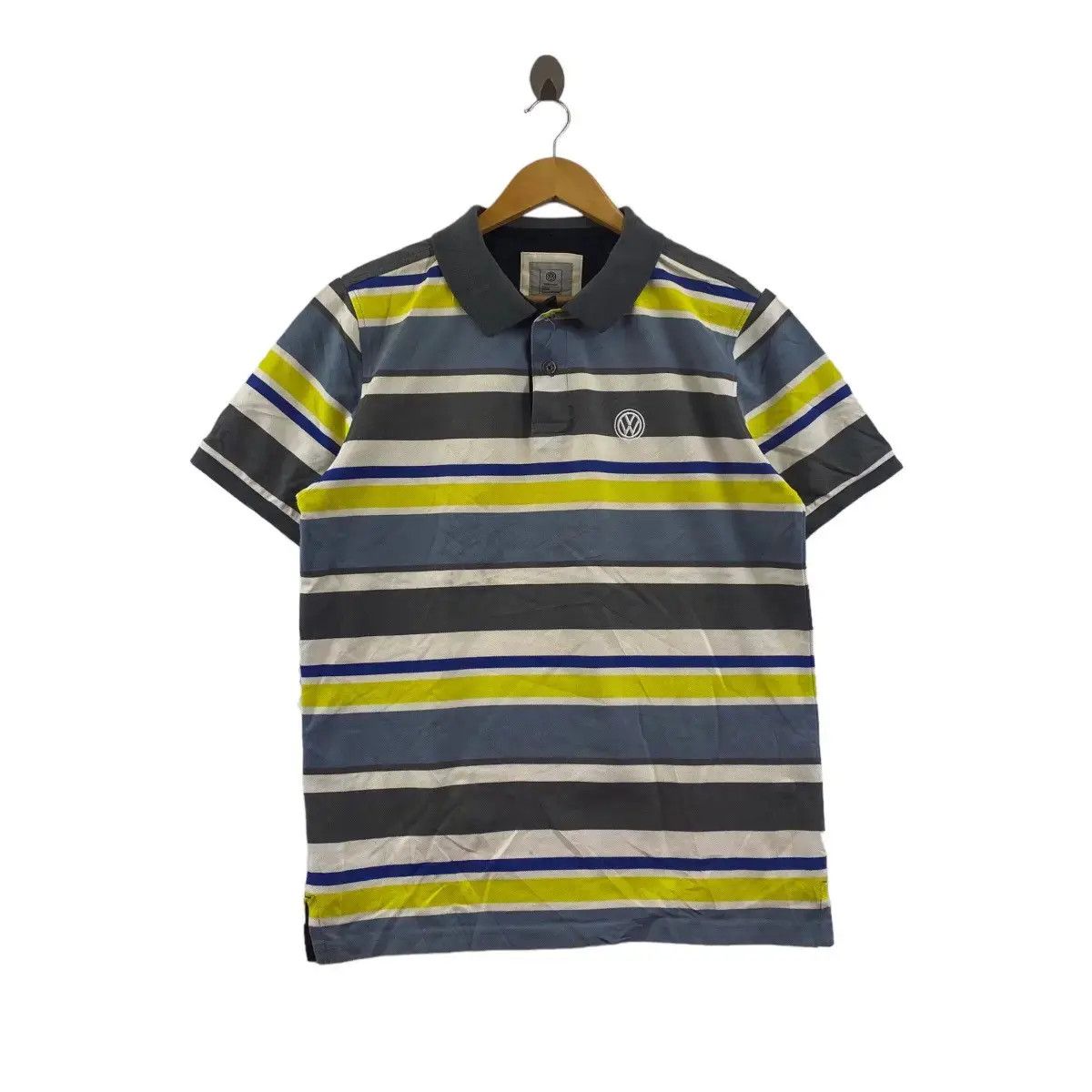 Vintage Vintage VOLKSWAGEN MOTORSPORT Striped Polo Tee Shirt Top Size US L / EU 52-54 / 3 - 1 Thumbnail
