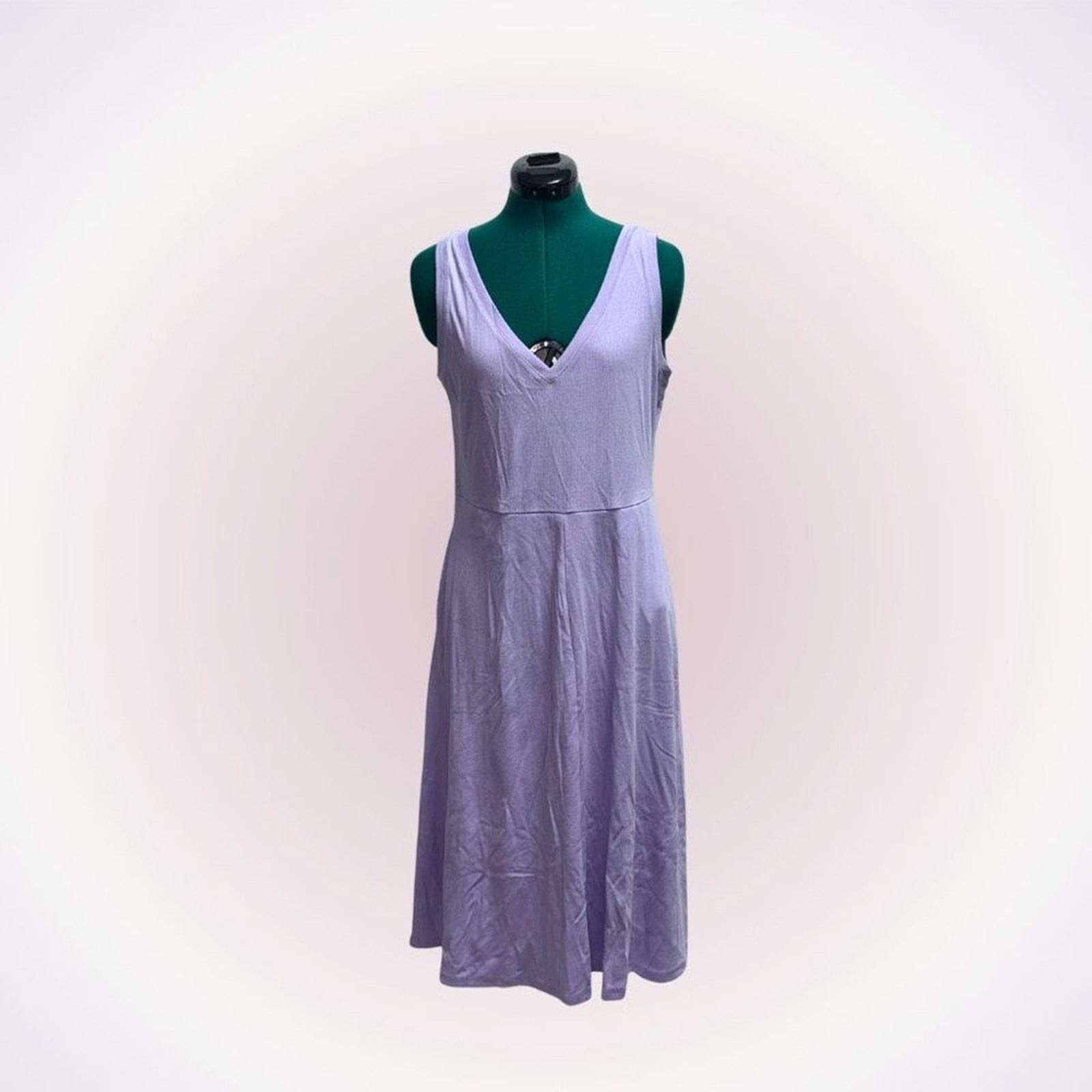 Other A New Day Lilac Purple Ribbed Summer Midi Dress | Sz L Size L / US 10 / IT 46 - 1 Thumbnail