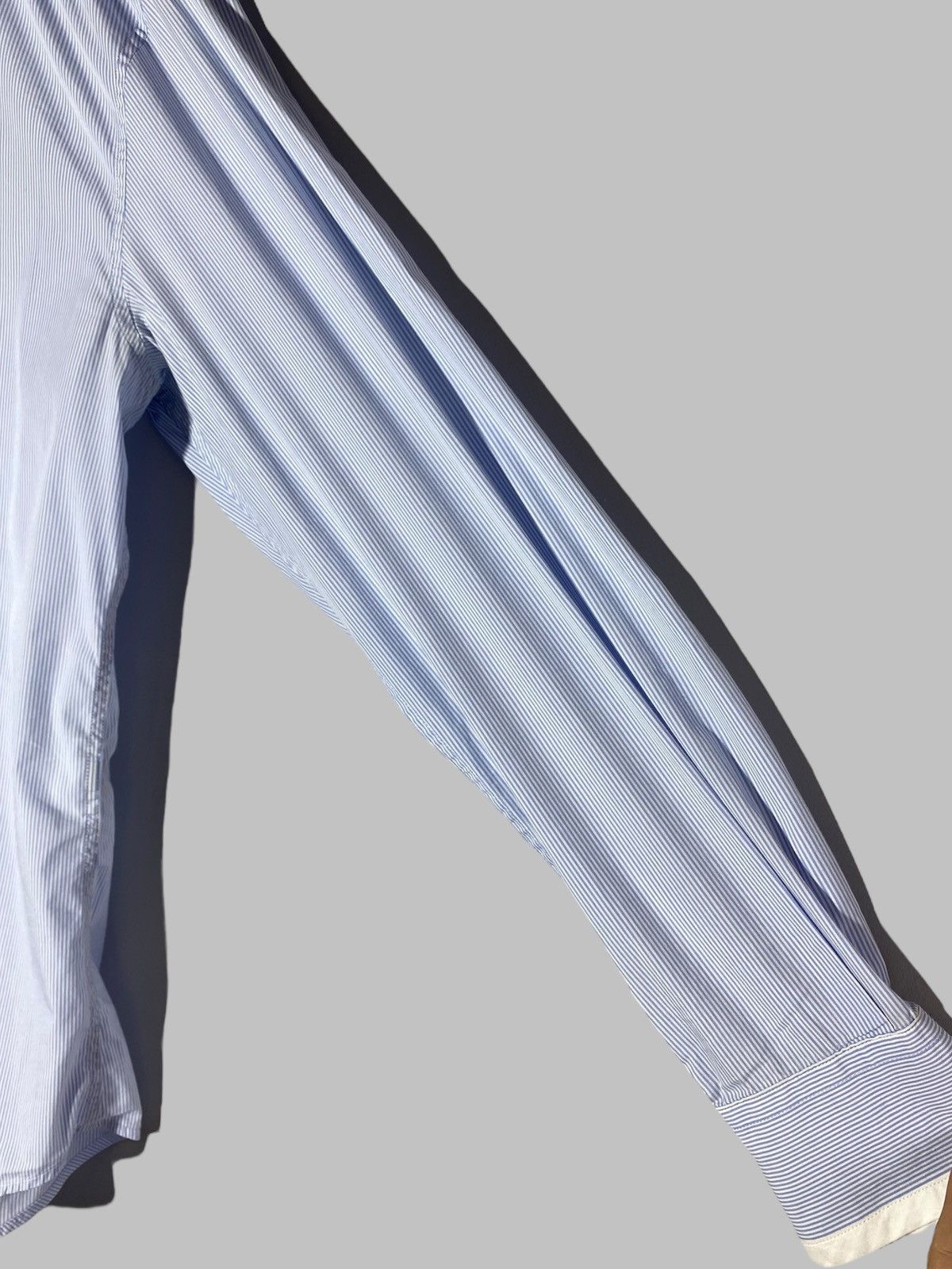 Dolce & Gabbana Dolce & Gabbana Blue White Pinstripe Dress Shirt Slim Fit Size US M / EU 48-50 / 2 - 10 Thumbnail