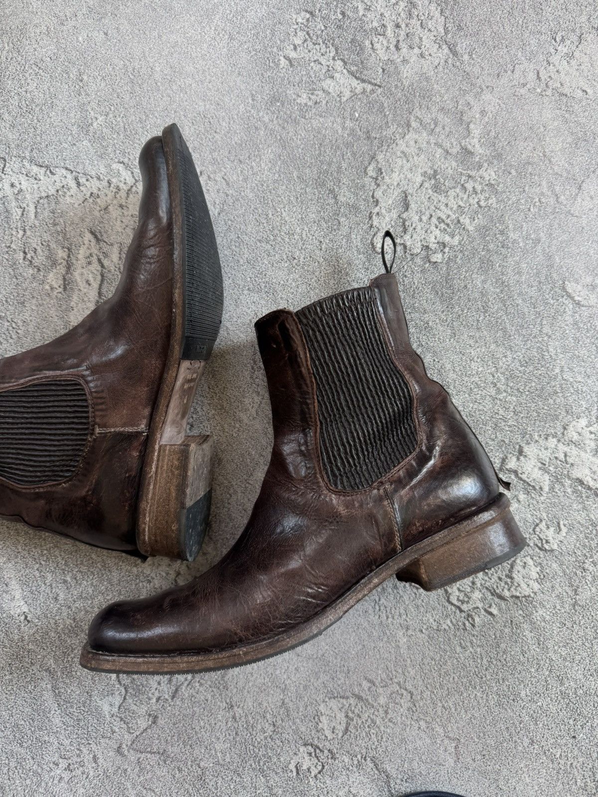 Shoto Shoto 41size brown leather Chelsea boost distressed style Size US 8 / EU 41 - 3 Thumbnail