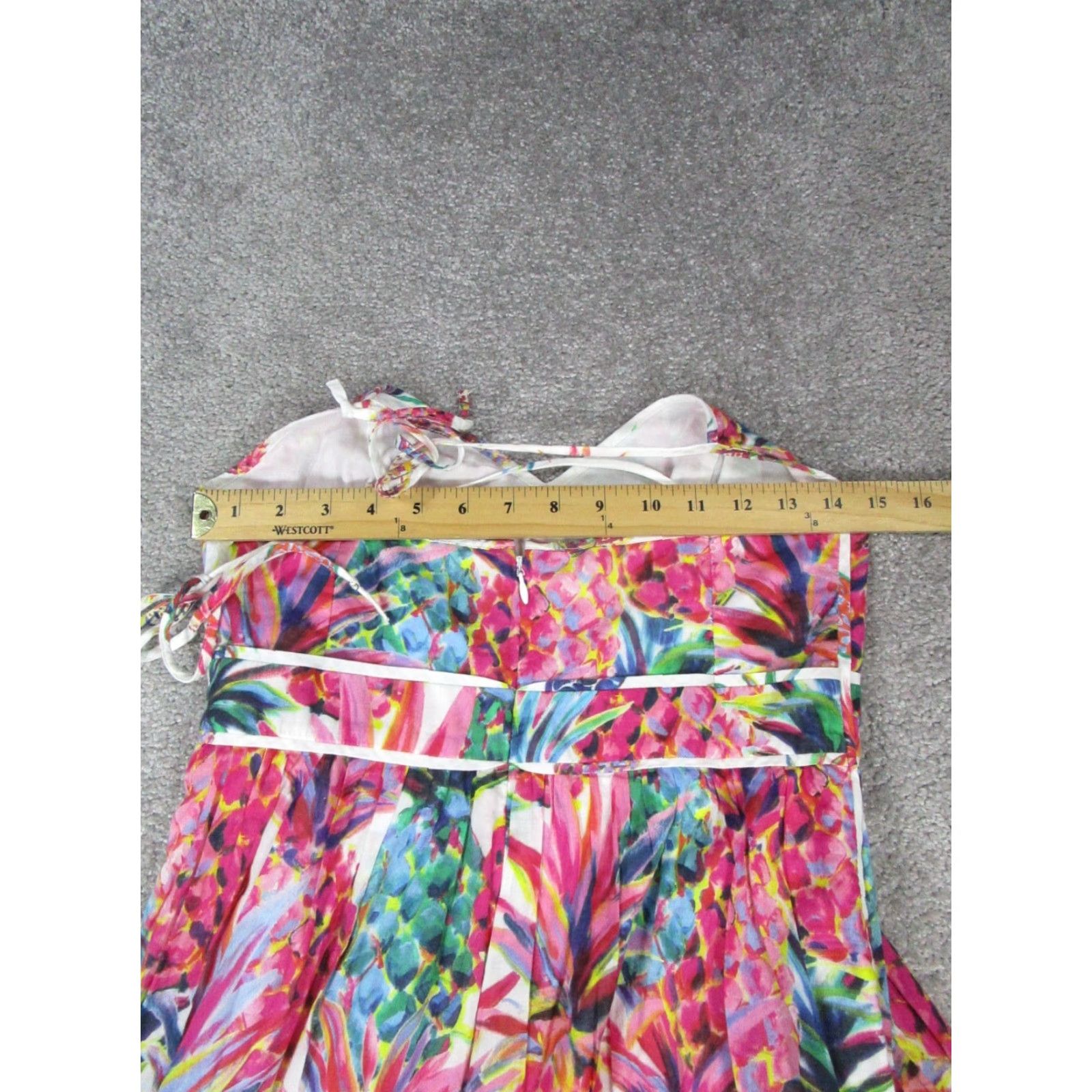 J.Crew VINTAGE J.Crew Dress Womens 4 Pink Green Pineapple Blouson Size S / US 4 / IT 40 - 4 Thumbnail