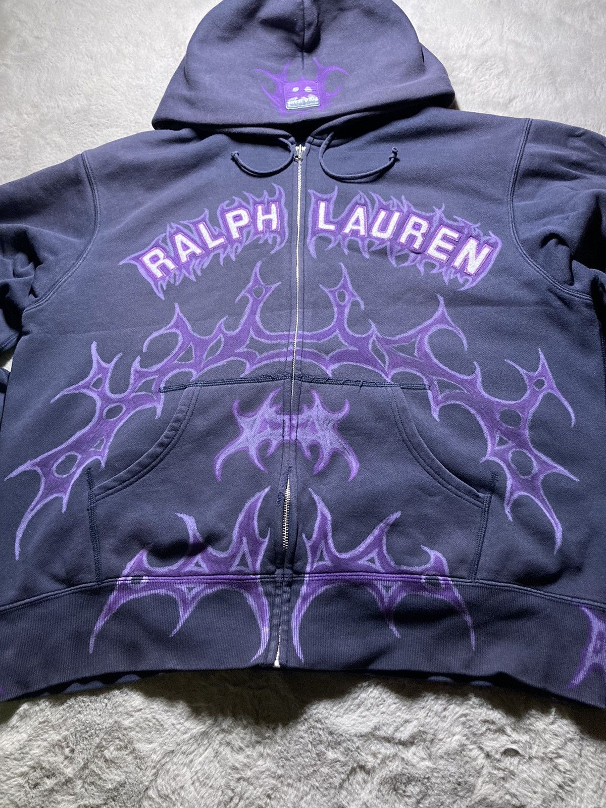 Nike ⛩️ Ralph Lauren Polo Custom Hoodie Rare Y2K Punk Rock Cross ⛩️ Size US L / EU 52-54 / 3 - 5 Thumbnail