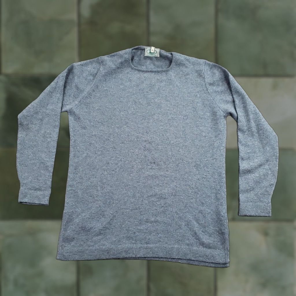 Vintage McCulley’s Sweater Womens Medium Gray Knit Crewneck Pullover Cashmere Slim Knit Pullover Crew Neck Ladies Top Size M / US 6-8 / IT 42-44 - 1 Thumbnail
