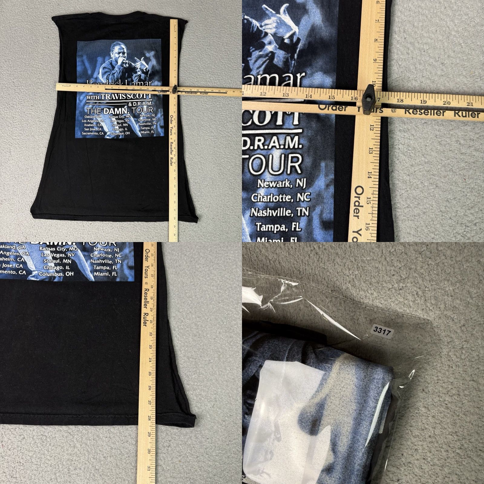 Travis Scott VINTAGE Kendrick Lamar T Shirt Adult XL Black The Damn Tour Size US XL / EU 56 / 4 - 8 Thumbnail
