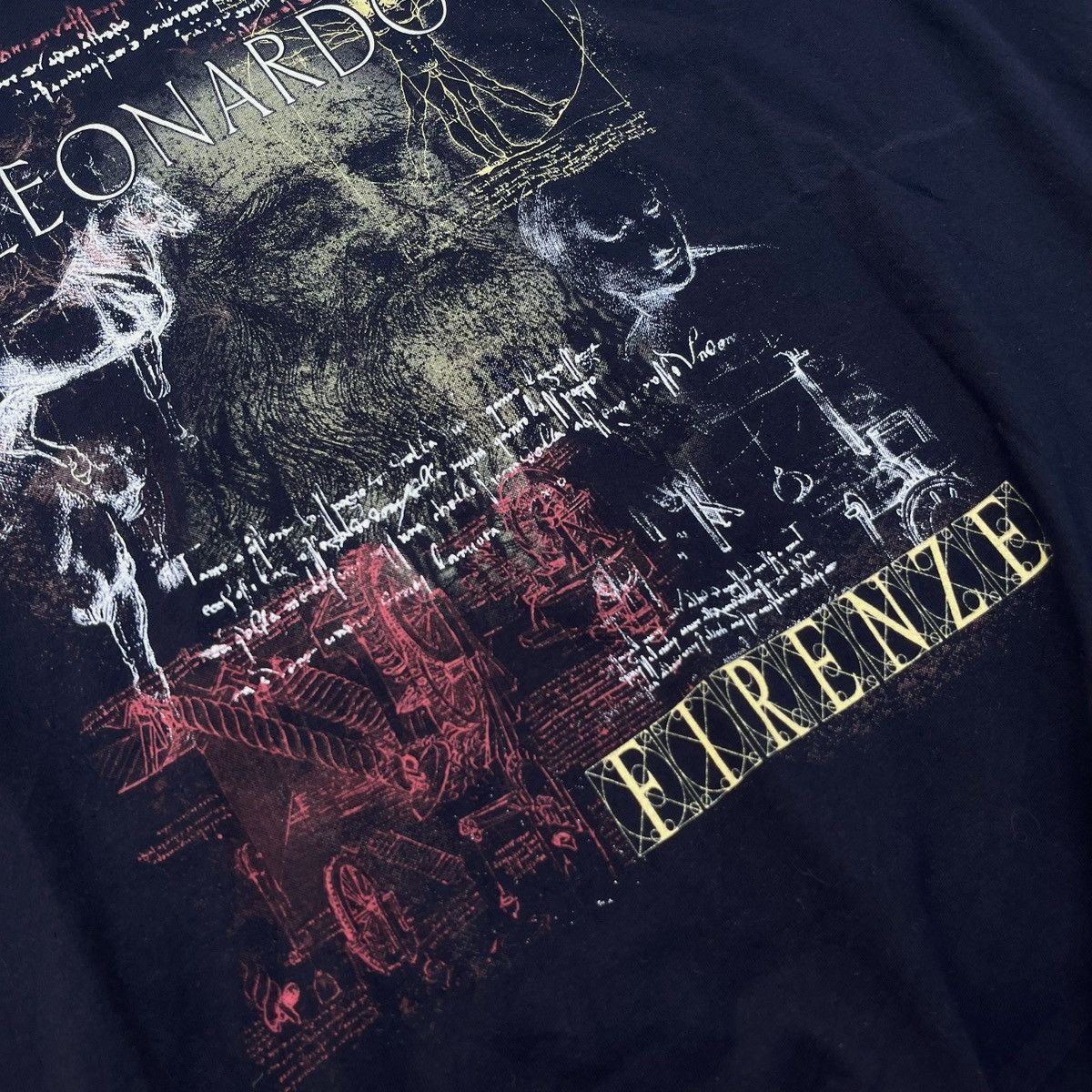 Arts & Science Leonardo Da Vinci 90s Art Nice Print Out Design Tee Rare Size US L / EU 52-54 / 3 - 4 Thumbnail