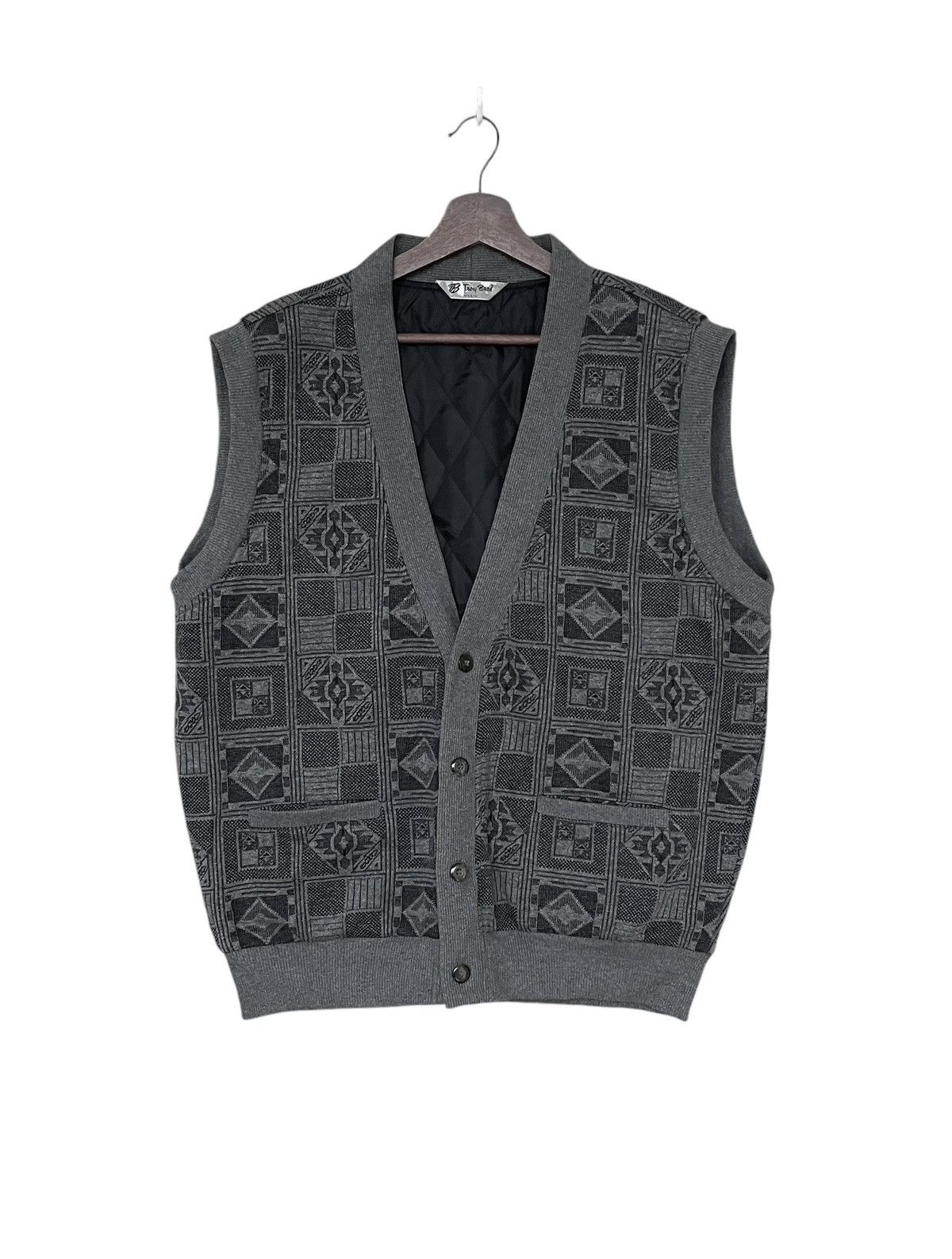 Yohji Yamamoto Vintage Japanese Brand Troy Bros Knitwear Vest 1990s Size US XL / EU 56 / 4 - 1 Thumbnail