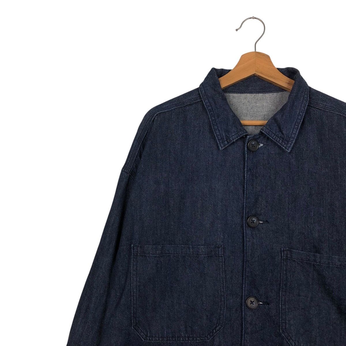 Japanese Brand 📌Vintage Denim Biker Chore Jacket Gu Indigo Issey Miyake Size US L / EU 52-54 / 3 - 8 Thumbnail