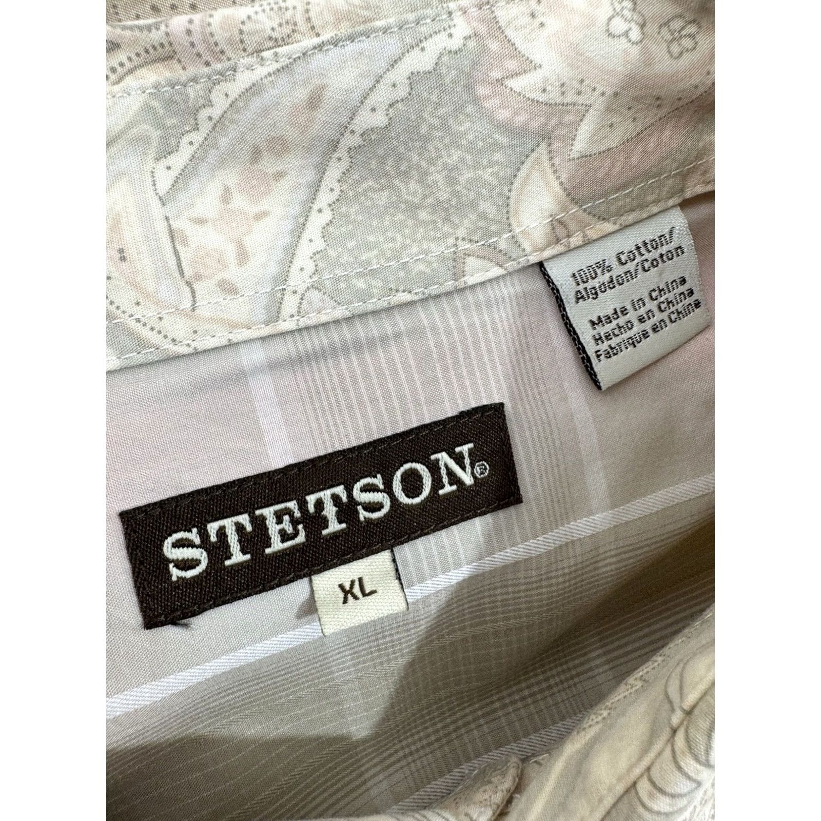 Stetson STETSON Paisley Pearl Snap Western Mens XL Shirt Size US XL / EU 56 / 4 - 5 Thumbnail