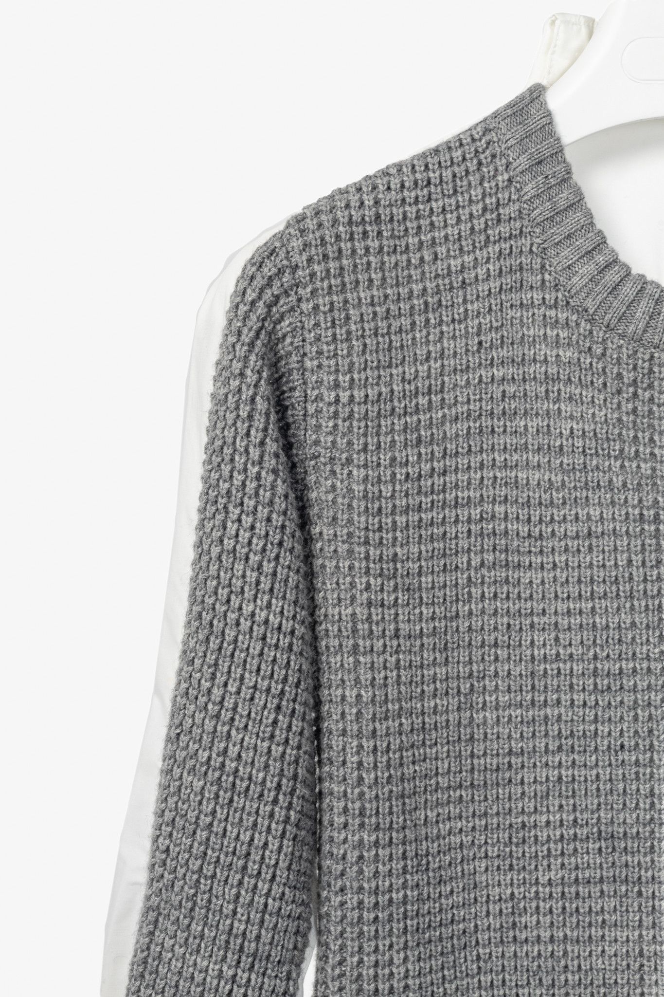 Kenzo Kenzo Grey & White Pleated-Back Sweater Shirt Dress Size M / US 6-8 / IT 42-44 - 4 Thumbnail