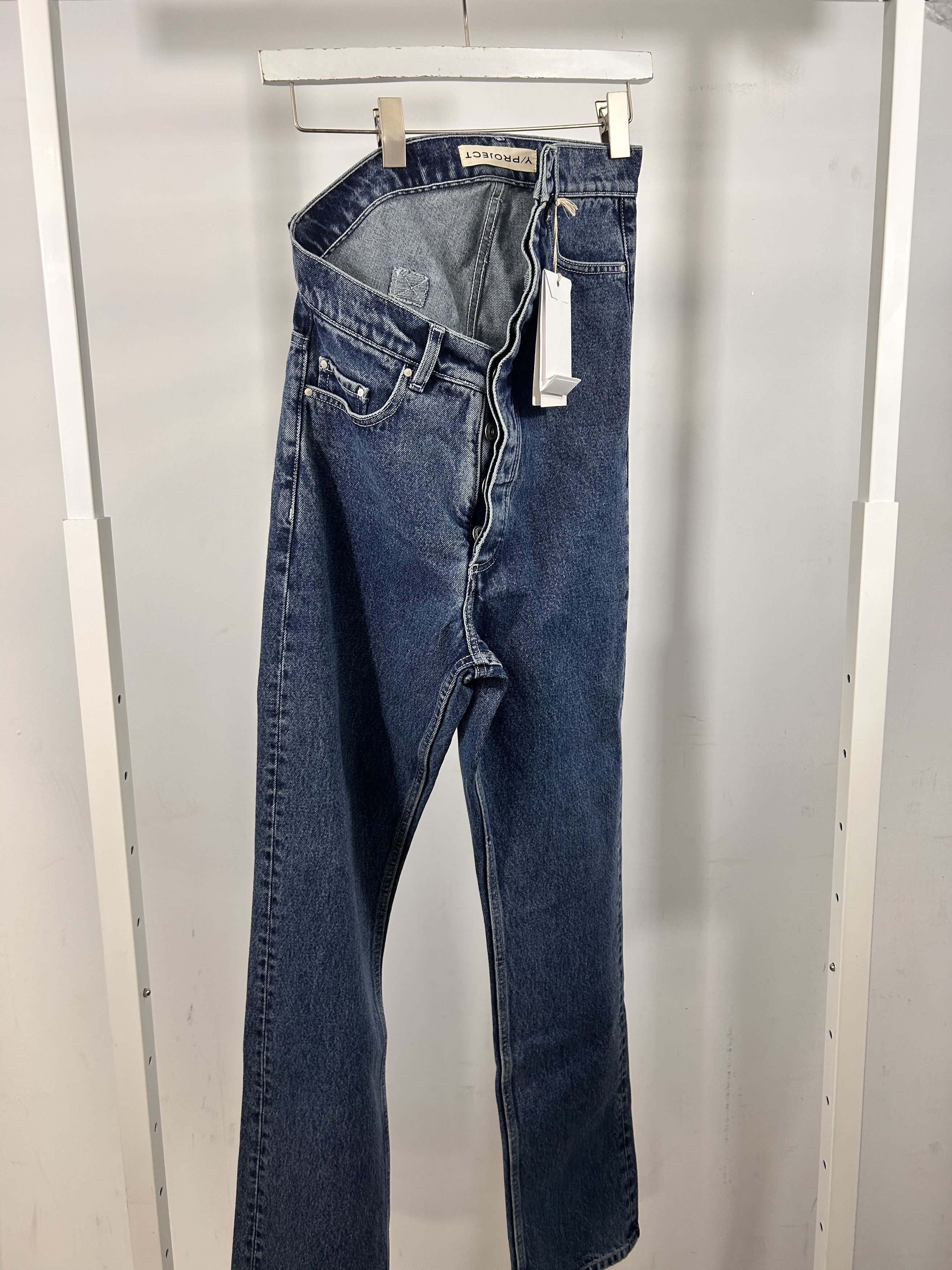 Y/Project Y/Project Asymmetric Waist Jeans Blue | Grailed