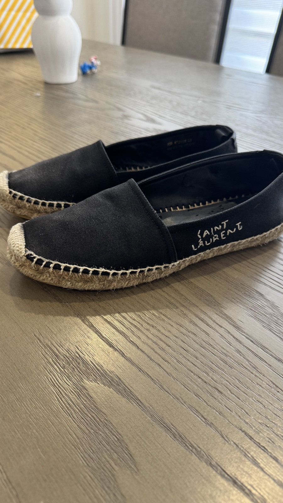 Saint Laurent Logo Embroidered Slip-On Espadrilles